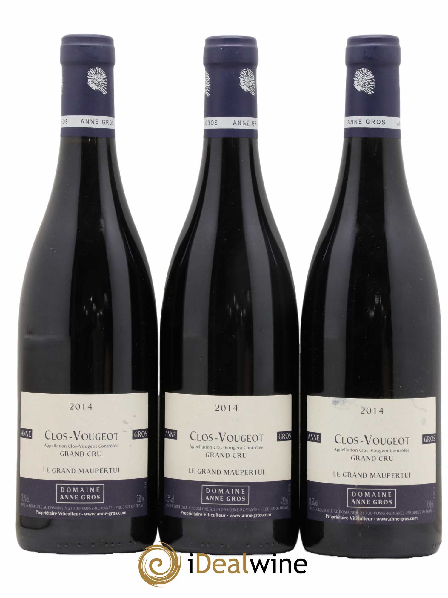 Clos de Vougeot Grand Cru Le Grand Maupertui Anne Gros 2014 - Lot de 3 bouteilles - 0