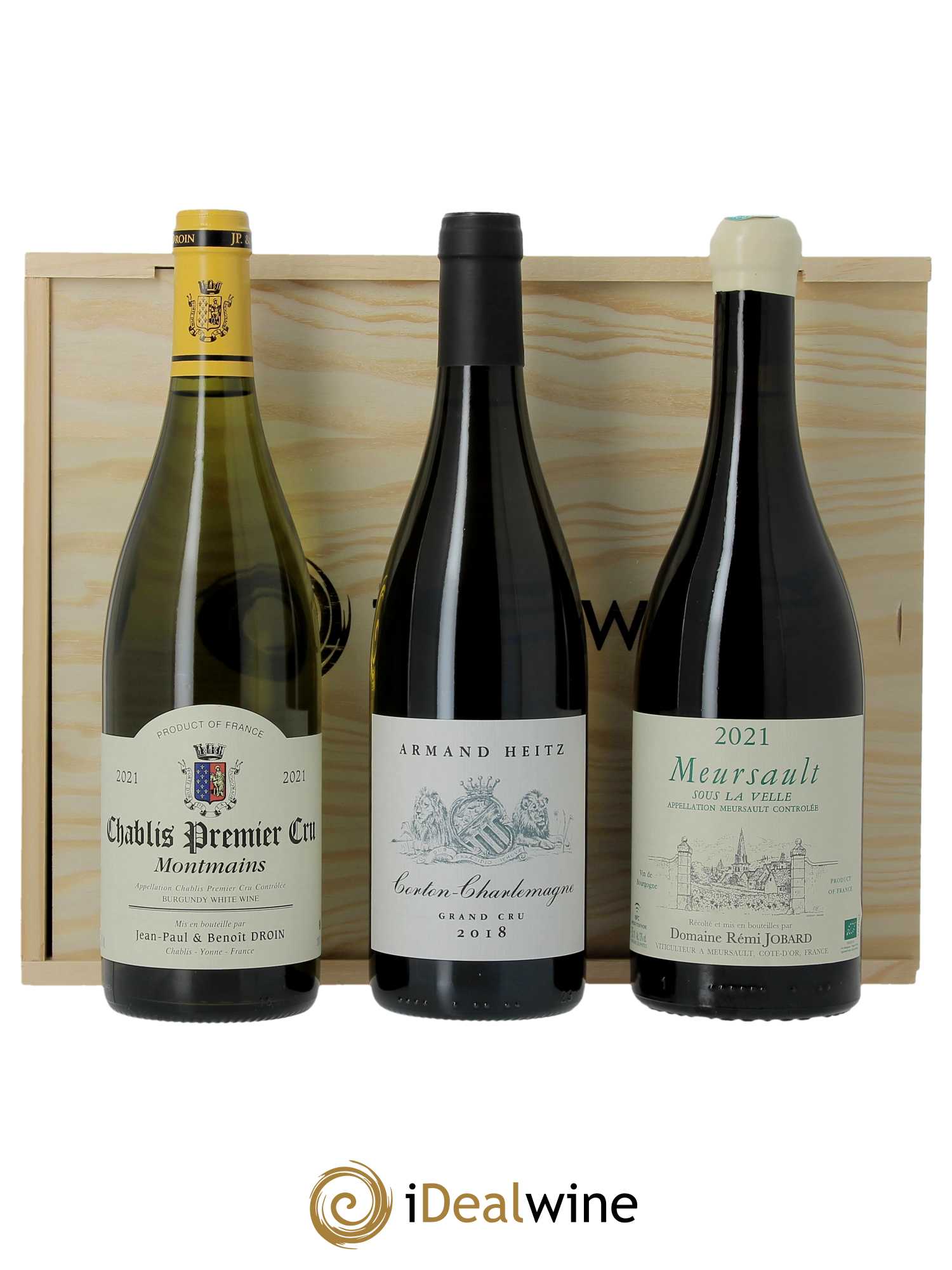 iDealwine Coffret (wooden case) - Bourgogne Blanc - Lot de 3 bouteilles - 1