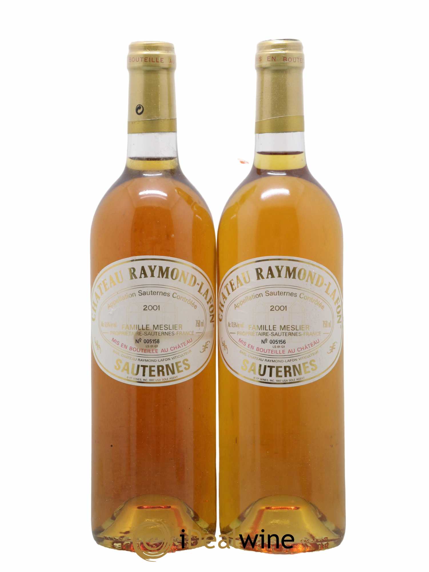 Château Raymond Lafon 2001 - Lotto di 2 bottiglie - 0