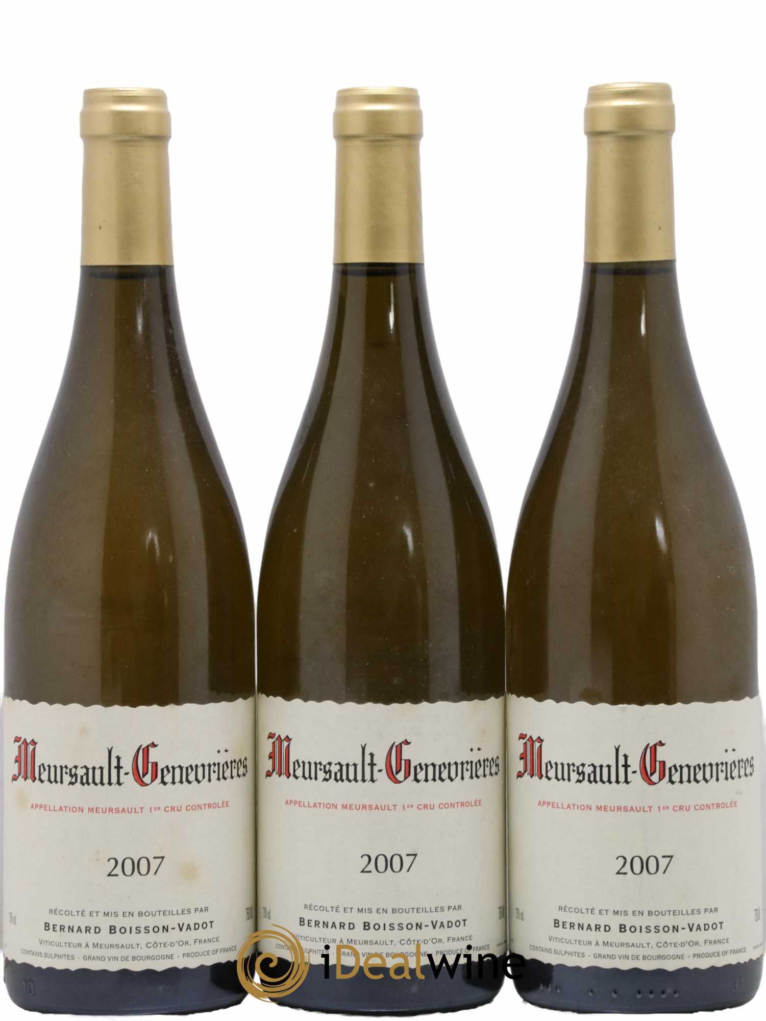 Meursault 1er Cru Genevrières Boisson-Vadot (Domaine) 2007 - Lot de 3 bouteilles - 0