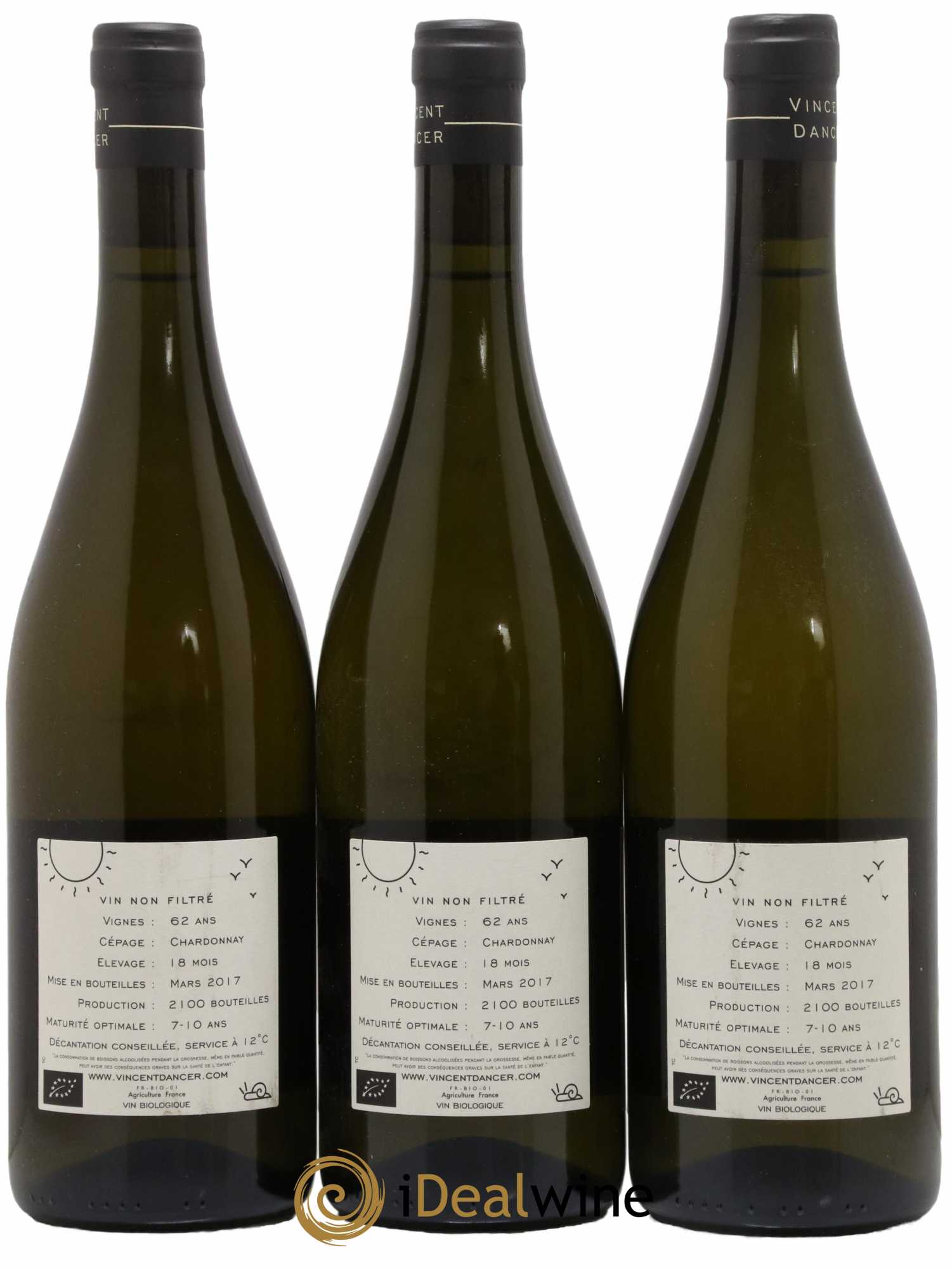 Chassagne-Montrachet 1er Cru (Morgeot) Tête du Clos Vincent Dancer 2015 - Lot de 3 bouteilles - 1