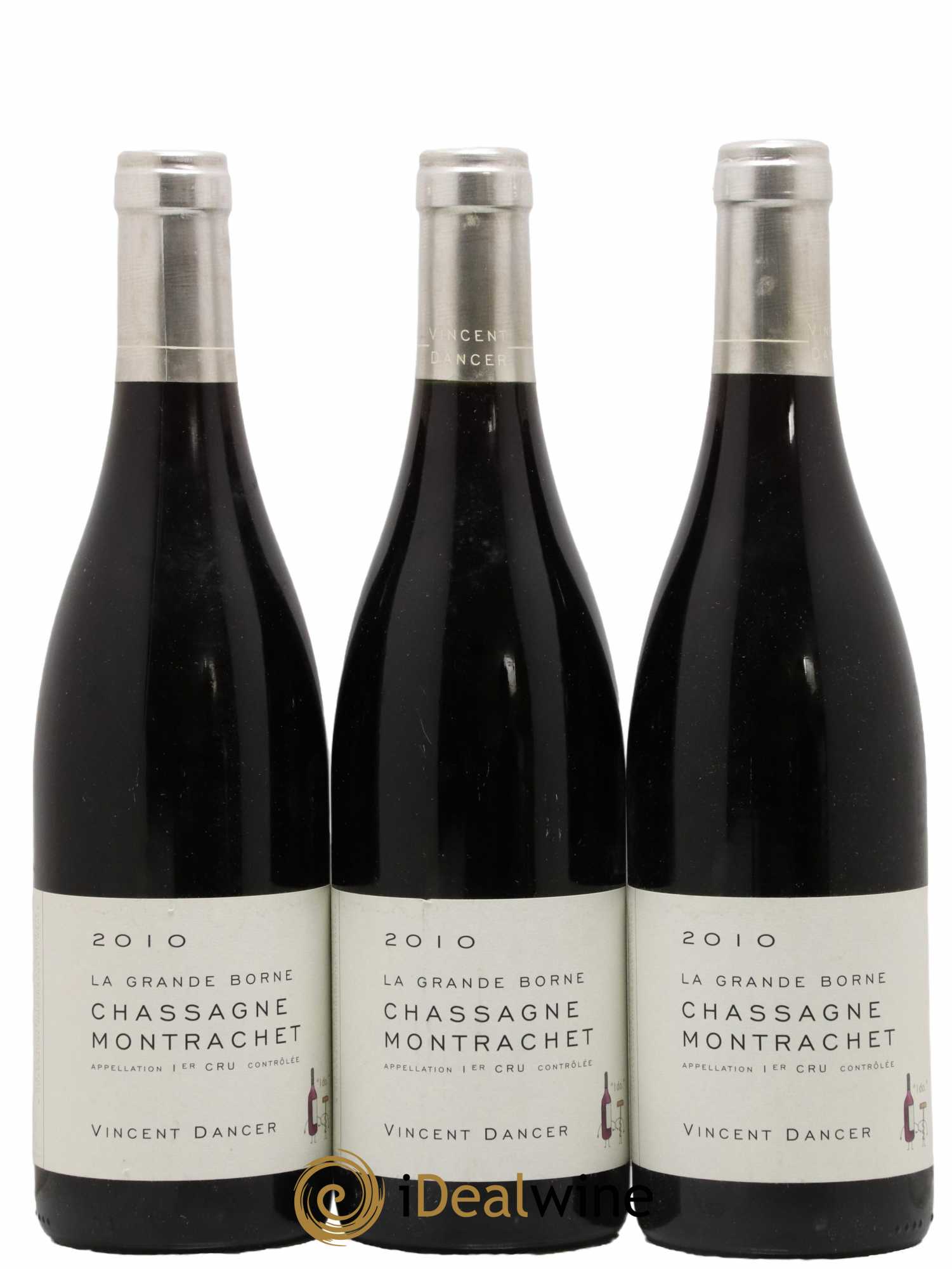Chassagne-Montrachet 1er Cru La Grande Borne Vincent Dancer 2010 - Lot de 3 bouteilles - 0