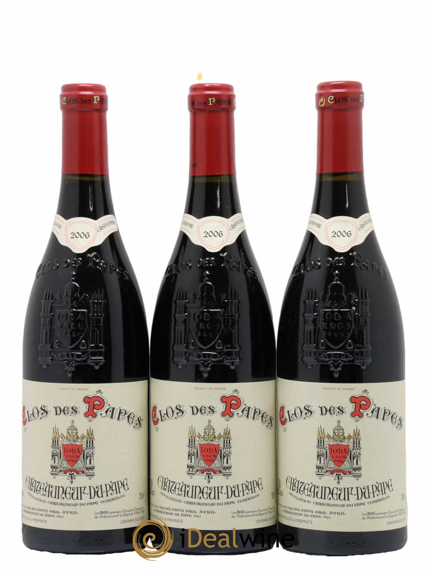Châteauneuf-du-Pape Clos des Papes - Paul Avril 2006 - Lot de 3 bouteilles - 0