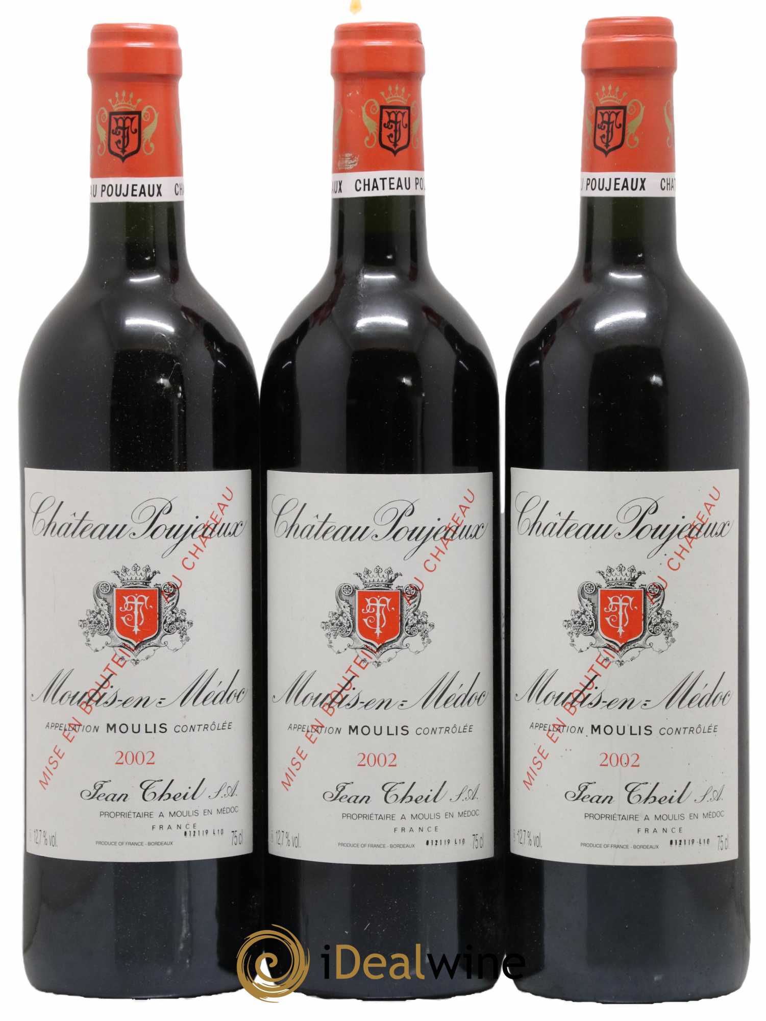 Château Poujeaux 2002 - Lot de 3 bouteilles - 0