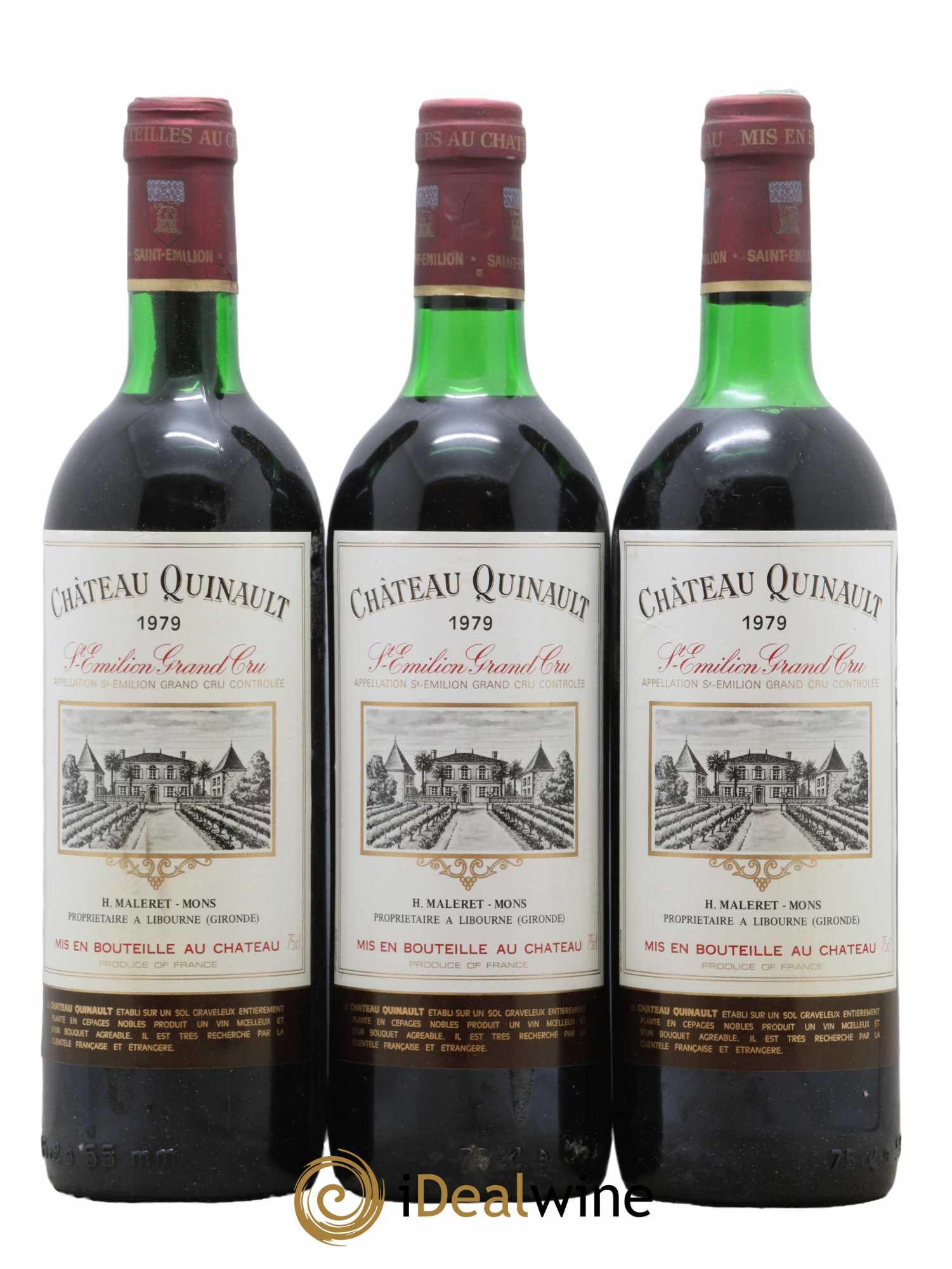 Saint-Émilion Château Quinault 1979 - Lot de 3 bouteilles - 0