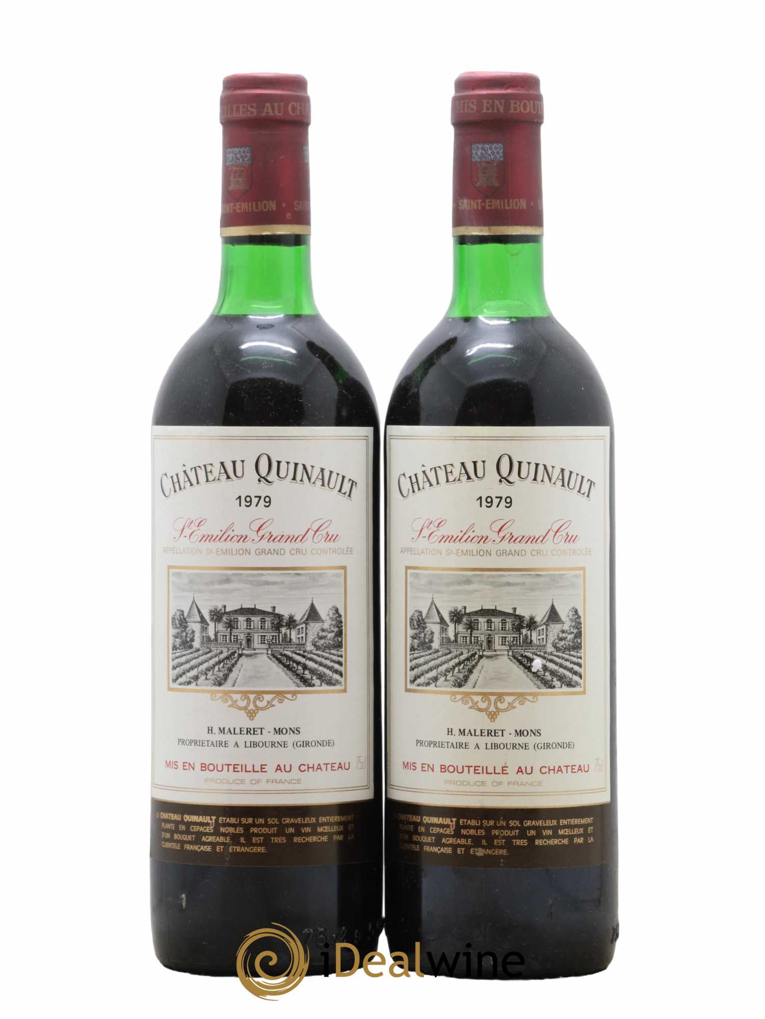 Saint-Émilion Château Quinault 1979 - Lot de 2 bouteilles - 0
