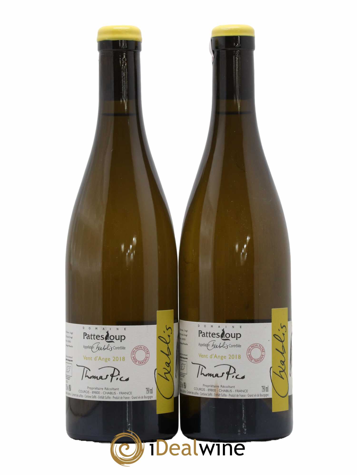 Chablis Vent d'Ange Pattes Loup (Domaine) 2018 - Lot de 2 bouteilles - 1