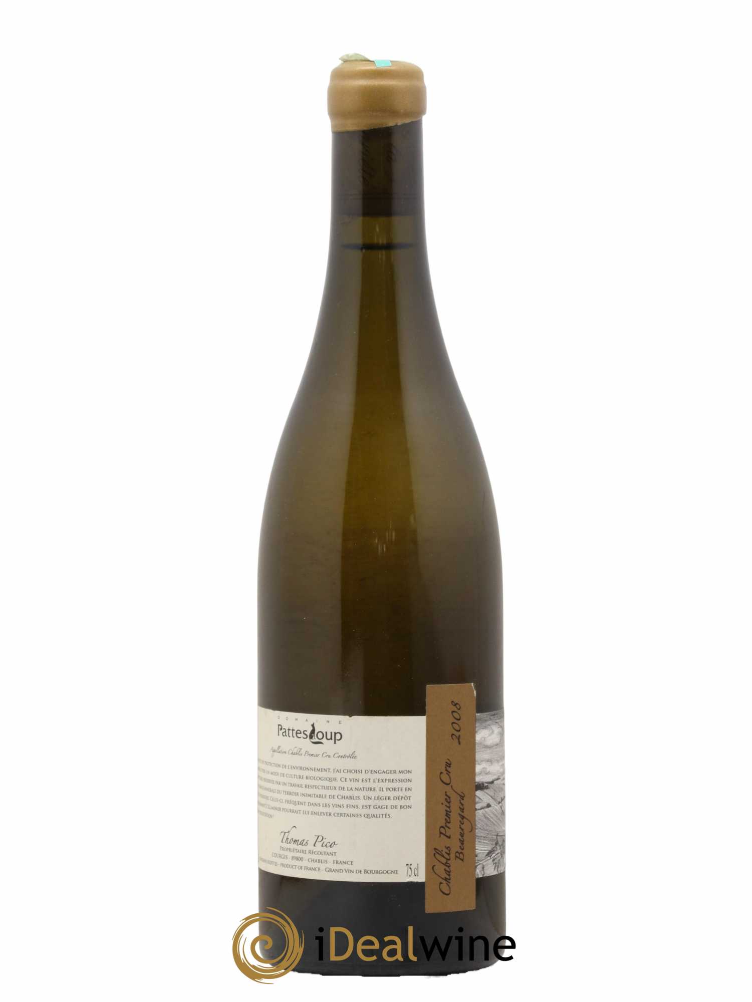 Chablis 1er Cru Beauregard Pattes Loup (Domaine) 2008 - Lot de 1 bouteille - 1