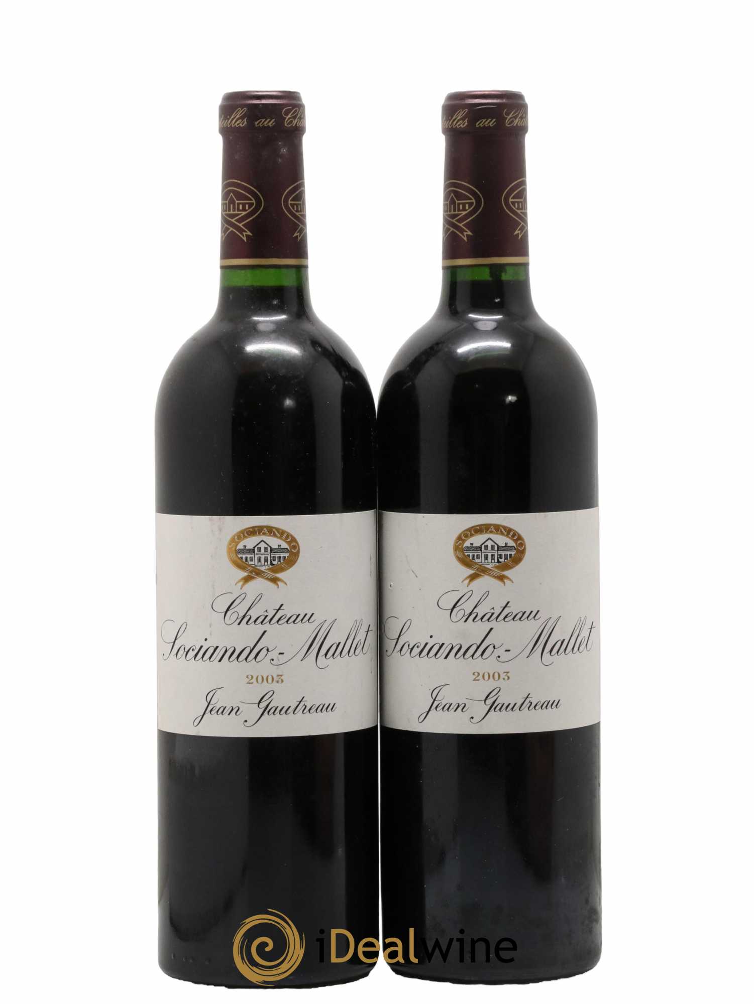 Château Sociando Mallet 2003 - Lot de 2 bouteilles - 0