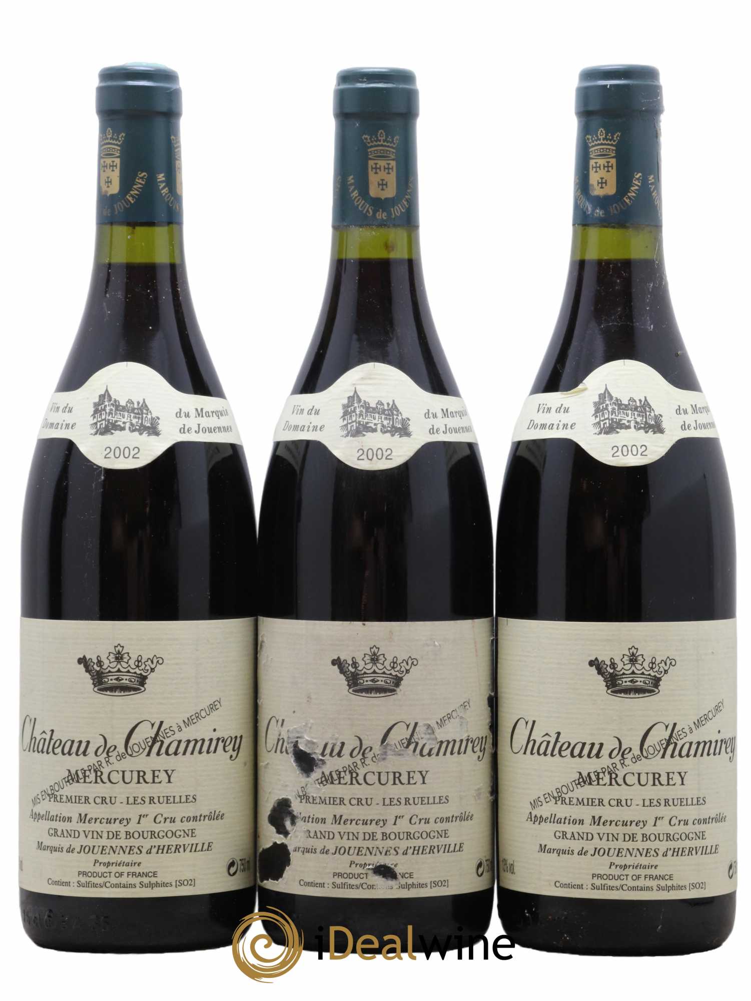 Mercurey 1er Cru Les Ruelles Château de Chamirey 2002 - Lot de 3 bouteilles - 0