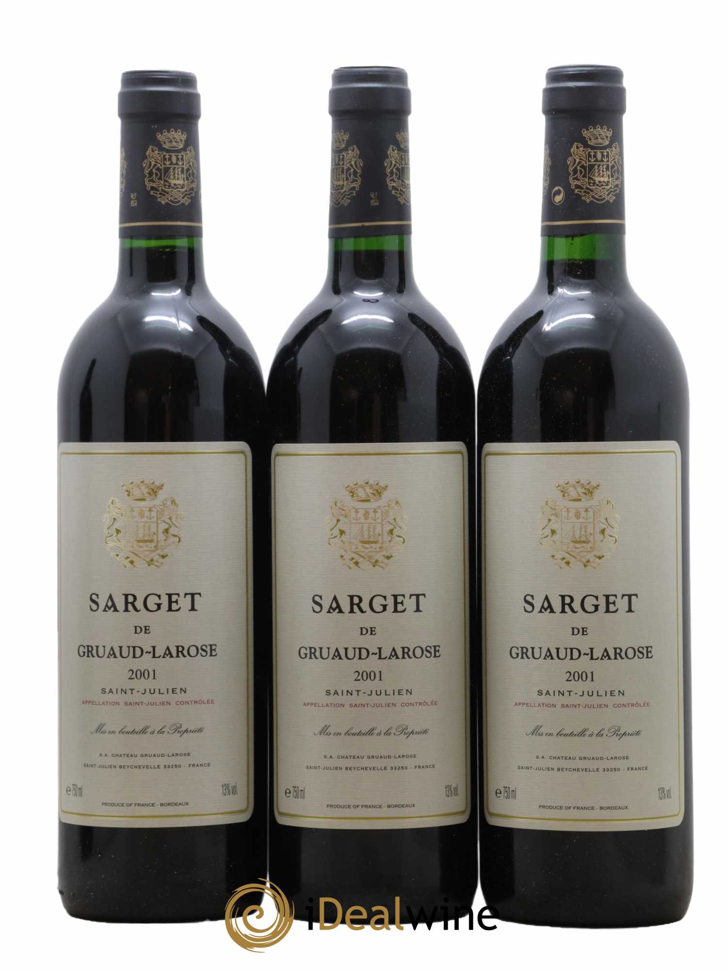 Sarget de Gruaud Larose Second Vin 2001 - Lot de 3 bouteilles - 0
