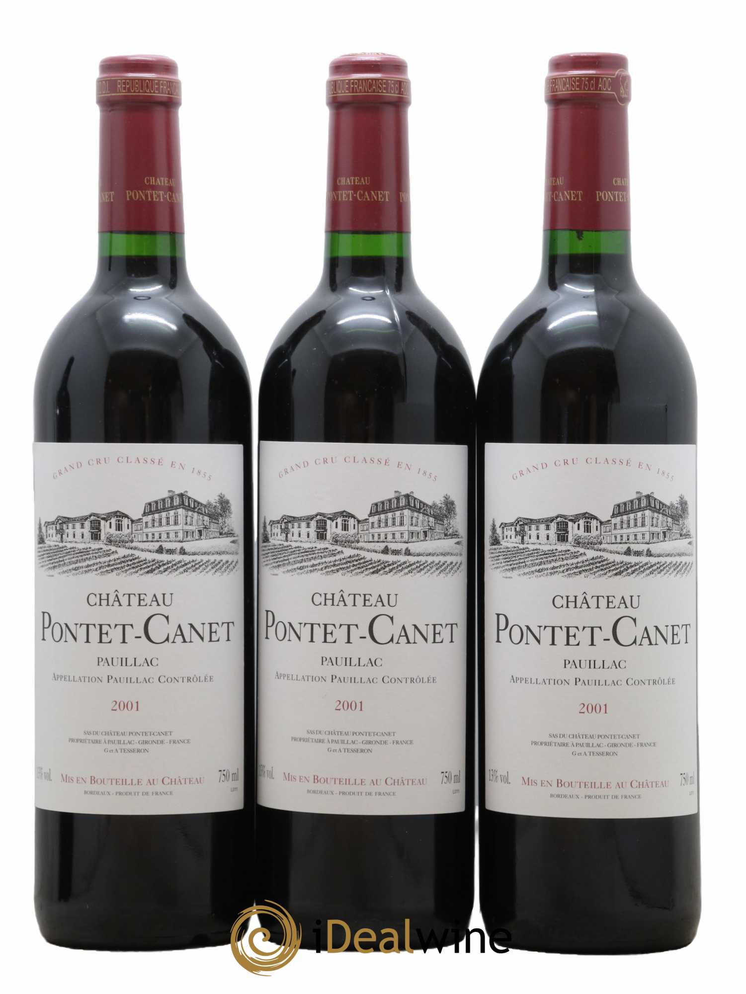 Château Pontet Canet 5ème Grand Cru Classé 2001 - Lot de 6 bouteilles - 1