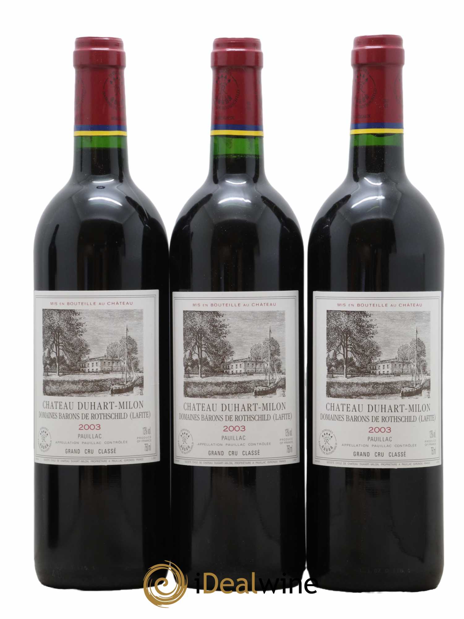 Château Duhart-Milon 4ème Grand Cru Classé 2003 - Lot de 3 bouteilles - 0