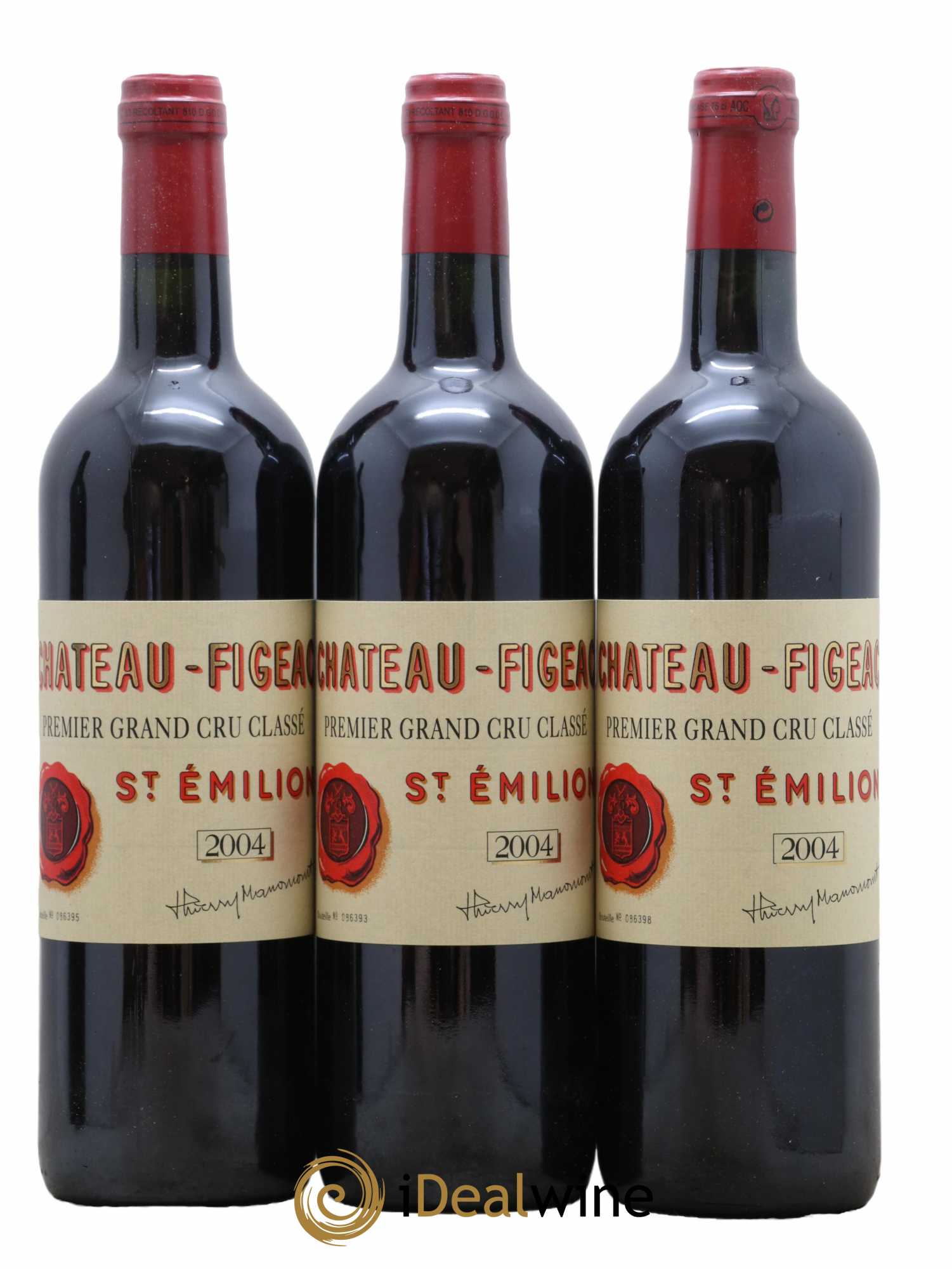 Château Figeac 1er Grand Cru Classé A 2004 - Lot de 3 bouteilles - 0