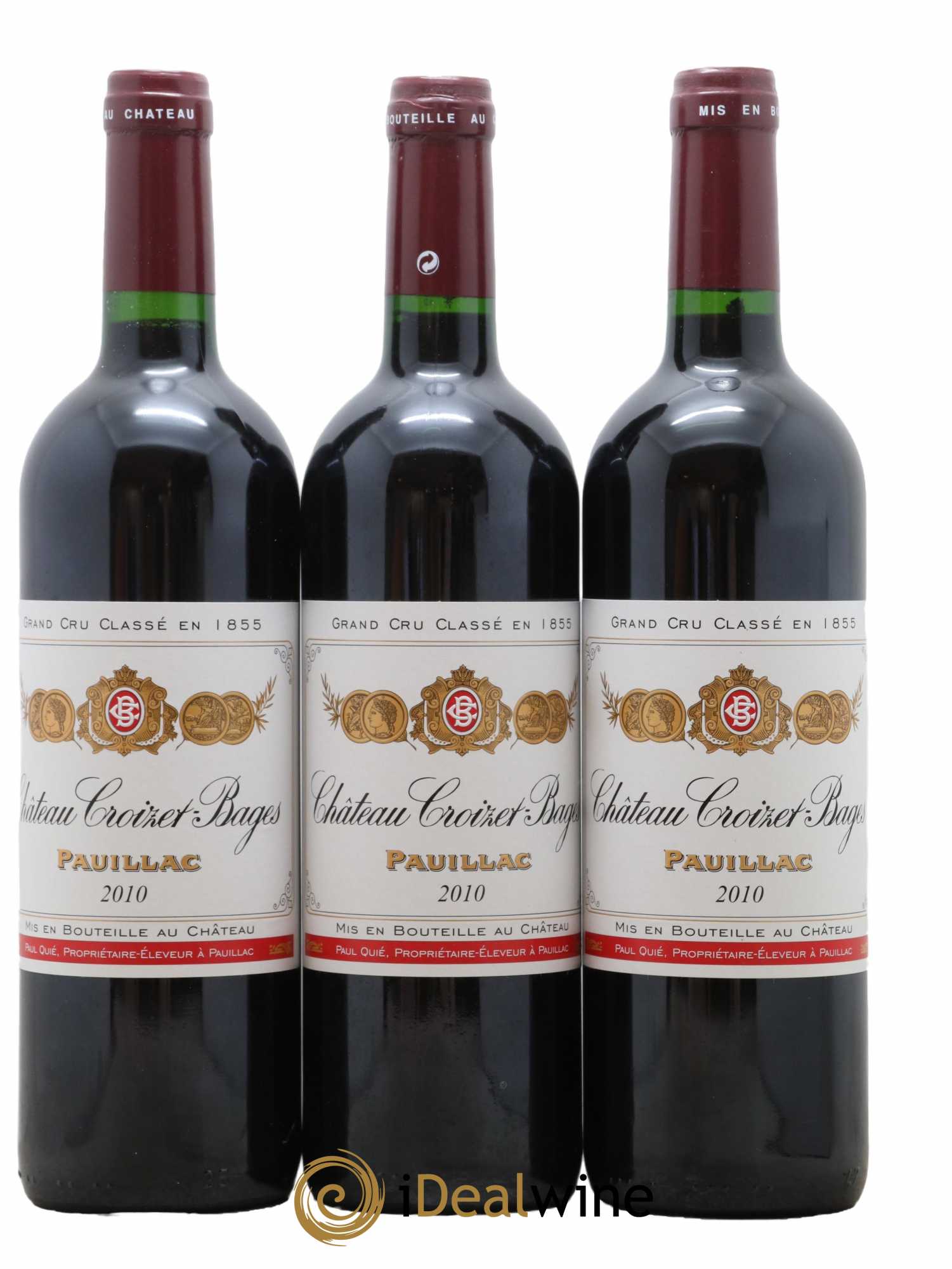 Château Croizet Bages 5ème Grand Cru Classé 2010 - Lot de 3 bouteilles - 0