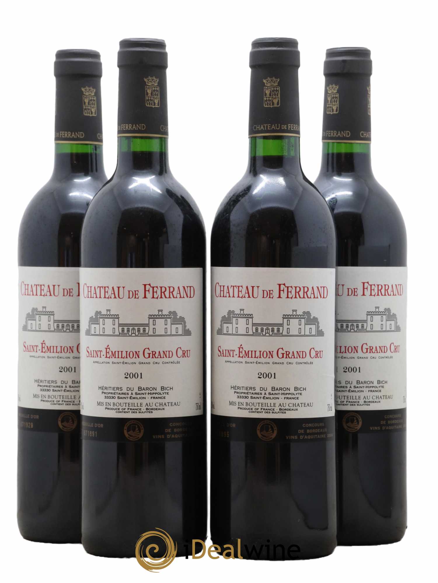 Château de Ferrand Grand Cru Classé 2001 - Lot de 4 bouteilles - 0