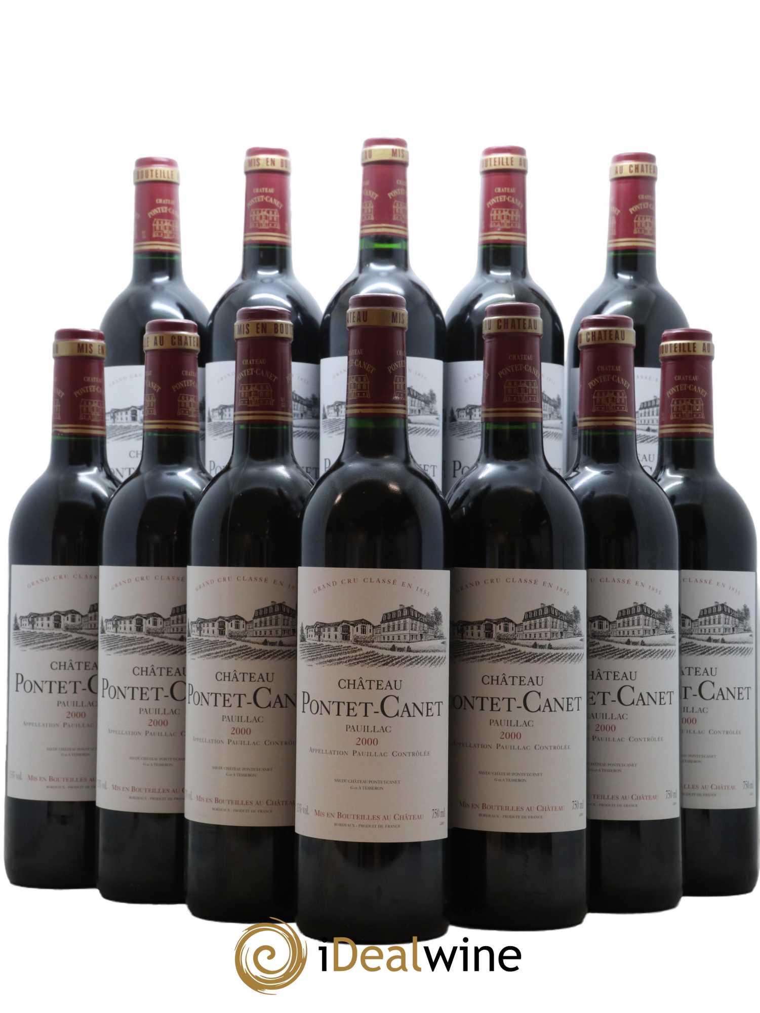 Château Pontet Canet 5ème Grand Cru Classé 2000 - Lot de 12 bouteilles - 0