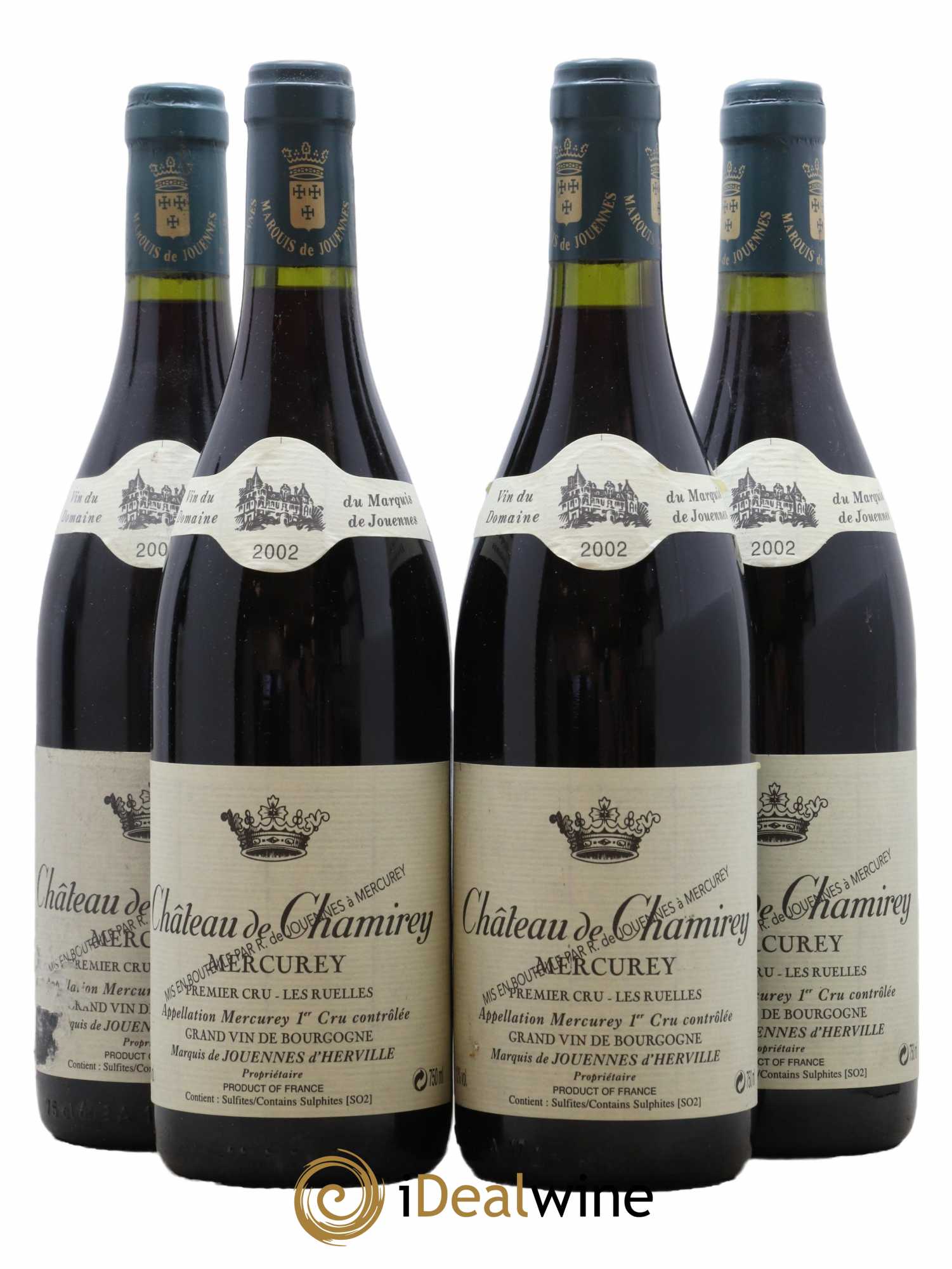 Mercurey 1er Cru Les Ruelles Château de Chamirey 2002 - Lot de 4 bouteilles - 0