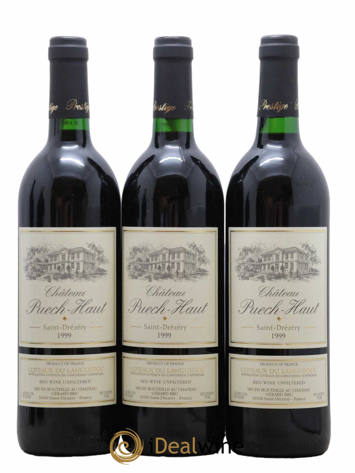Coteaux du Languedoc Château Puech-Haut Gérard Bru 1999 - Lot de 3 bouteilles - 0