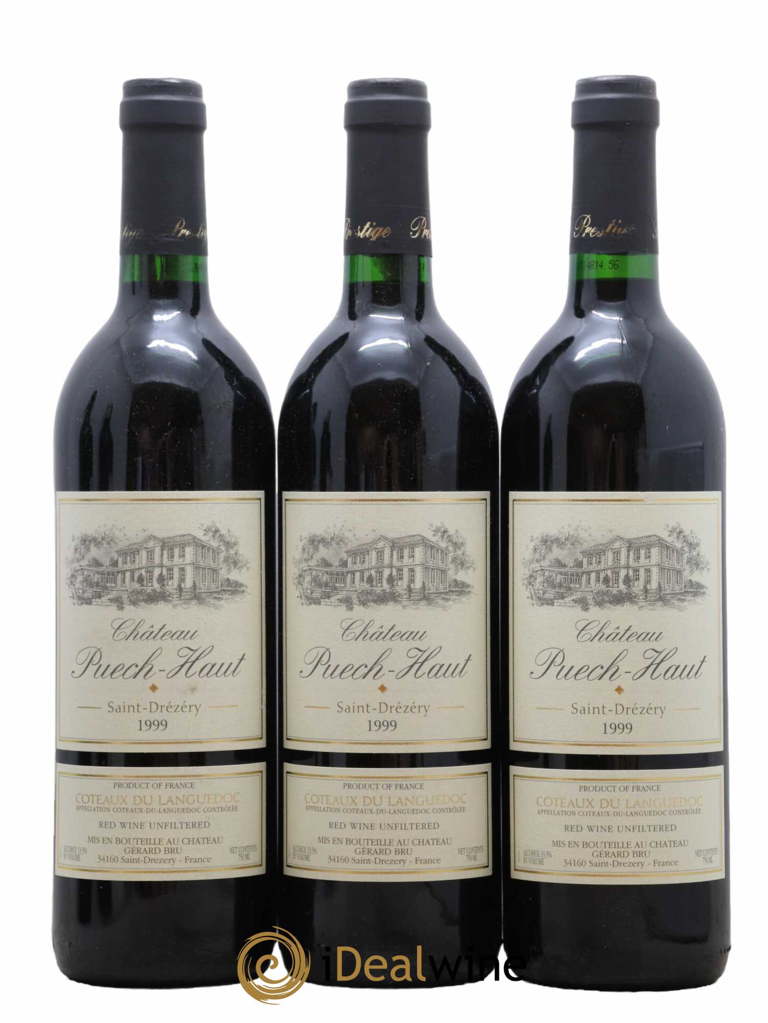 Coteaux du Languedoc Château Puech-Haut Gérard Bru 1999 - Lotto di 3 bottiglie - 0