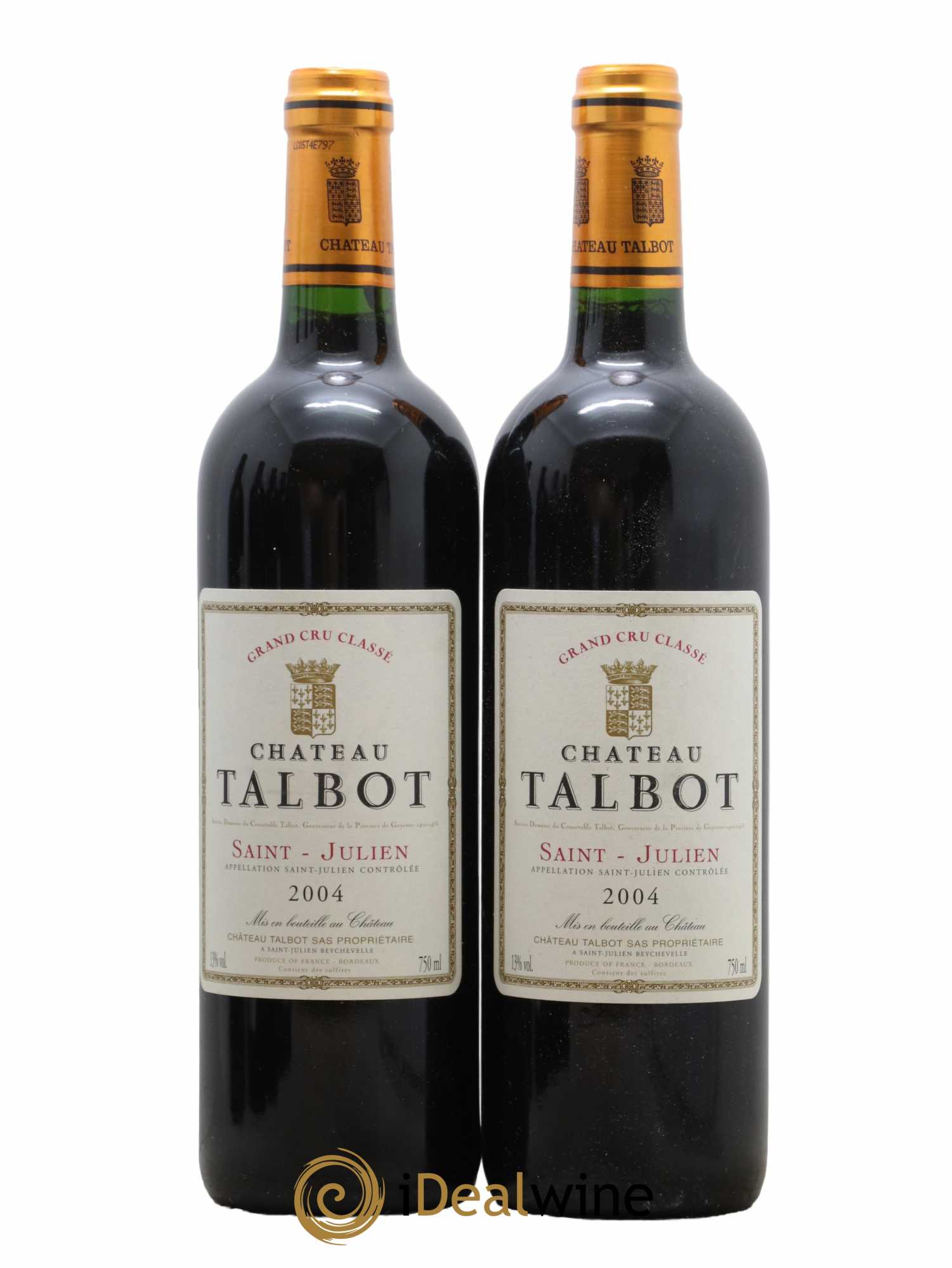 Château Talbot 4ème Grand Cru Classé 2004 - Lot de 2 bouteilles - 0