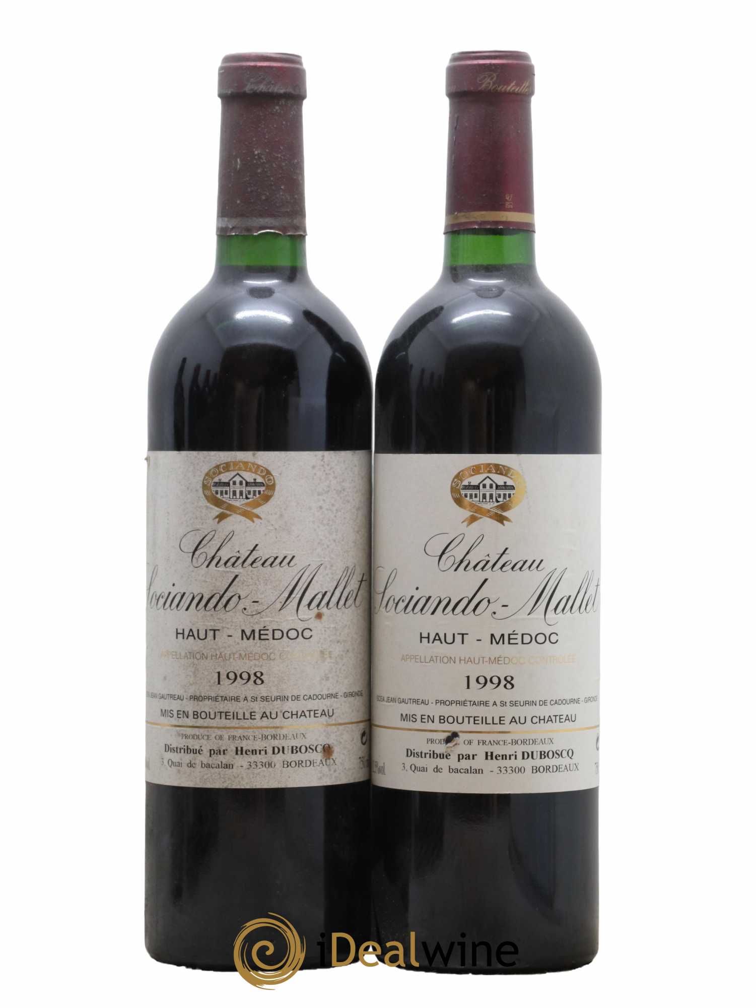 Château Sociando Mallet 1998 - Lot de 2 bouteilles - 0