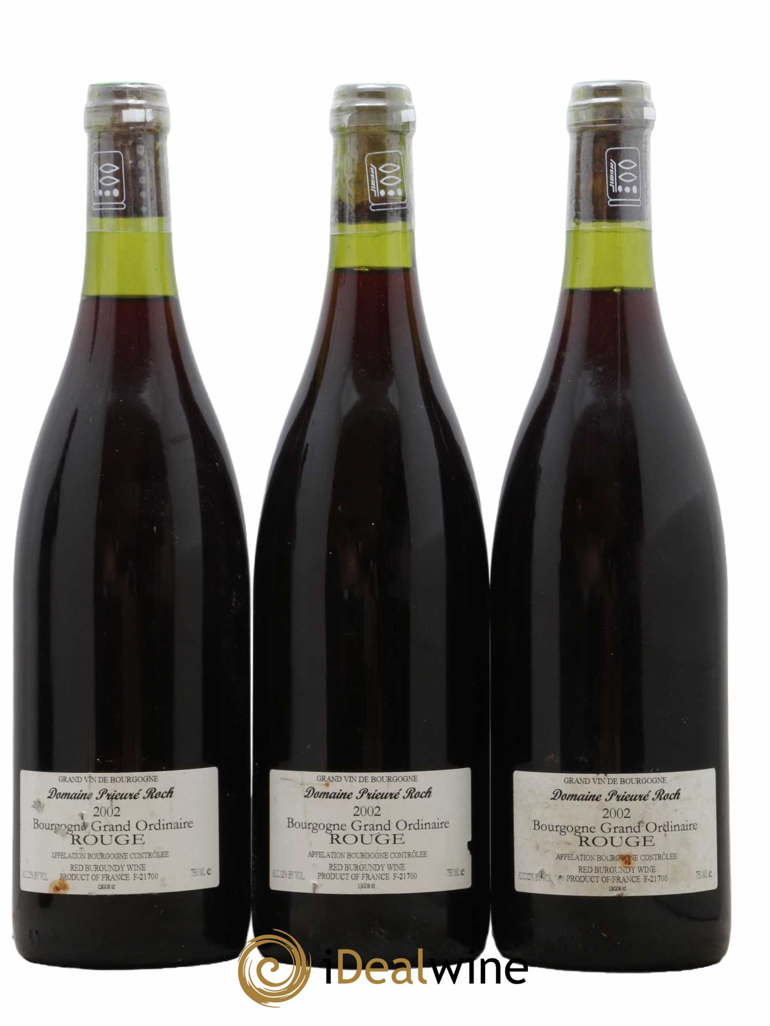 Bourgogne Grand Ordinaire Prieuré Roch 2002 - Lot de 3 bouteilles - 1