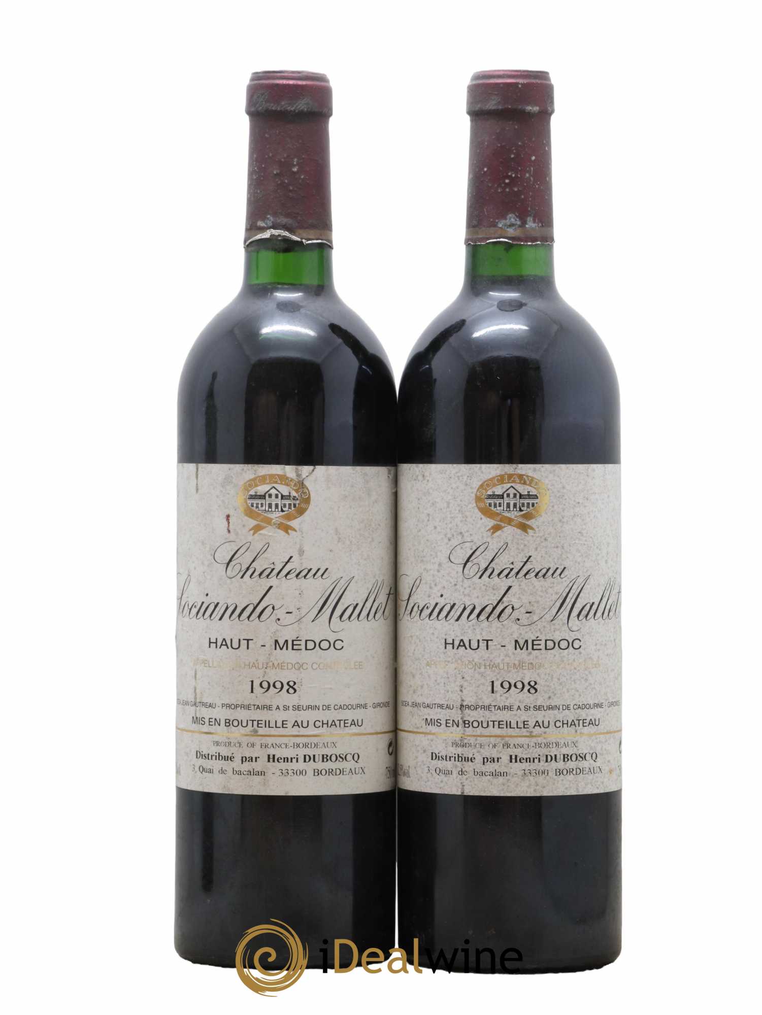 Château Sociando Mallet 1998 - Lot de 2 bouteilles - 0
