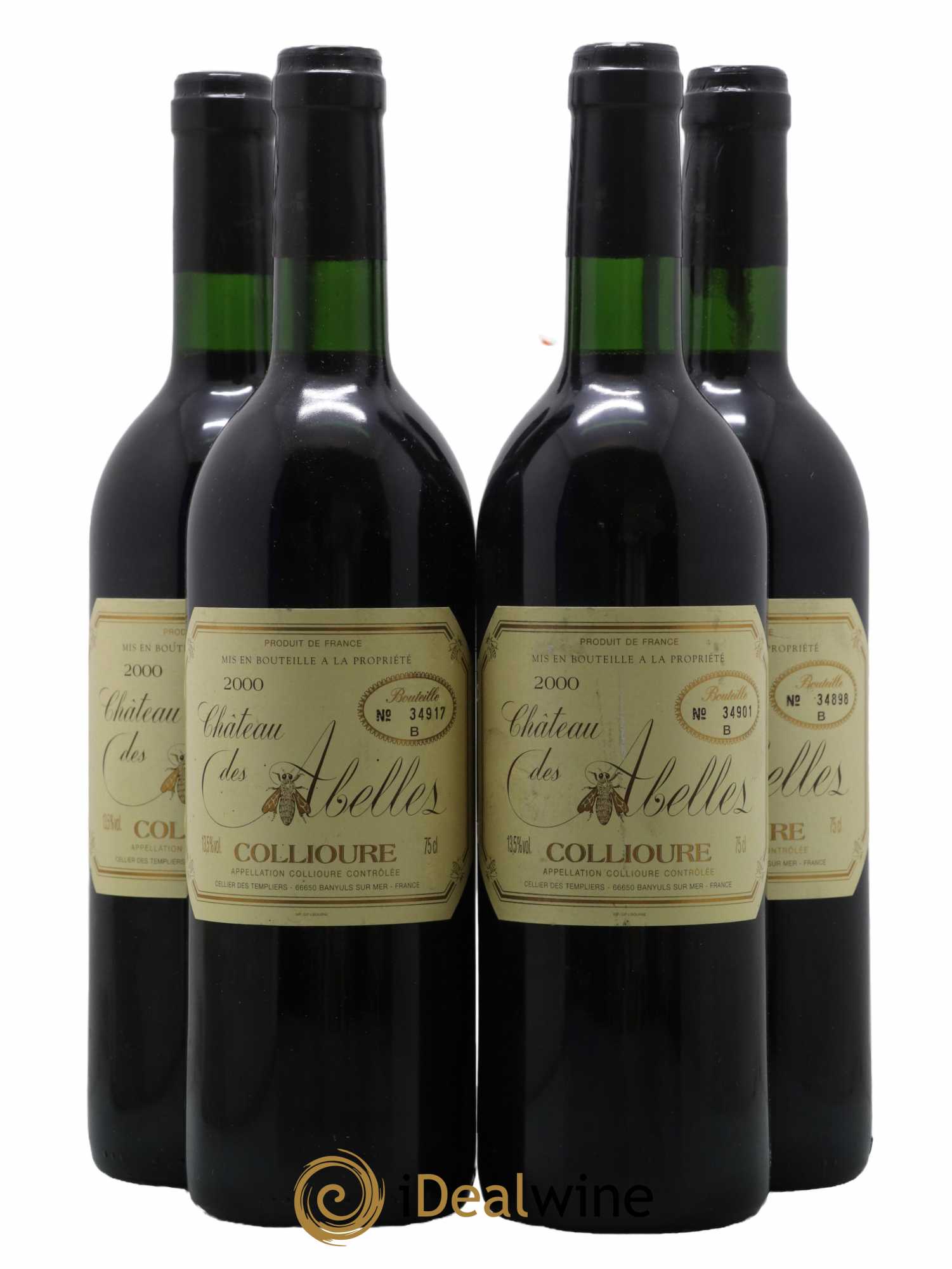 Collioure Chateau Des Abelles 2000 - Lot de 4 bouteilles - 0