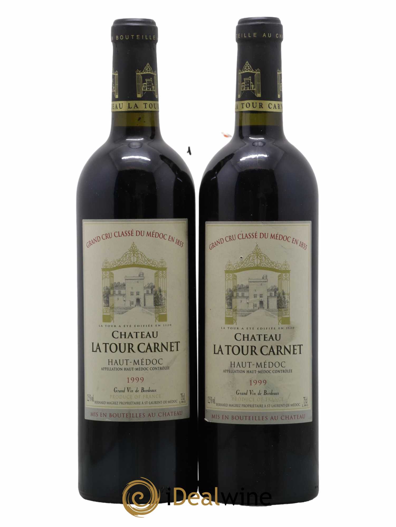 Château la Tour Carnet 4ème Grand Cru Classé 1999 - Lot de 2 bouteilles - 0