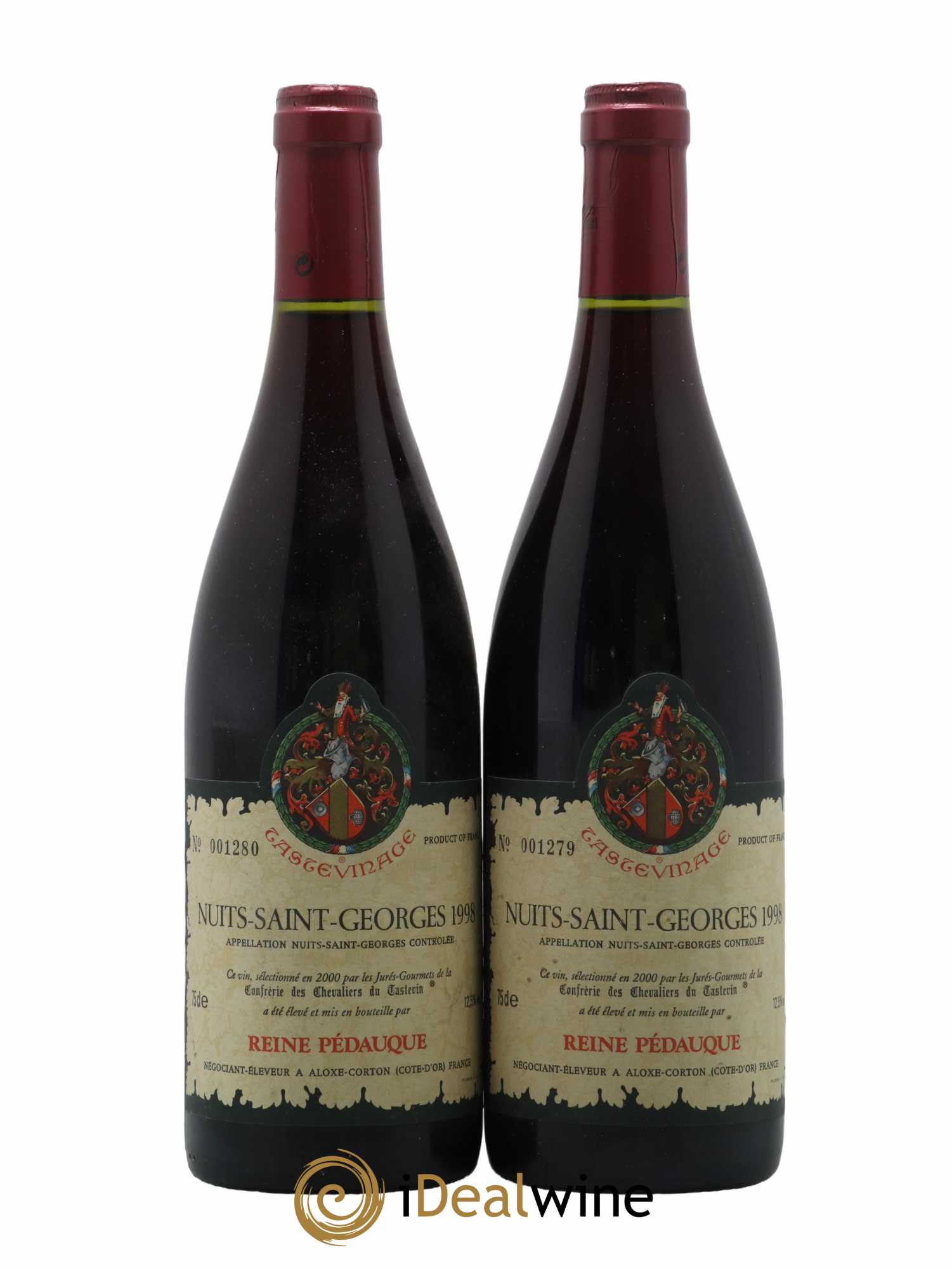 Nuits-Saint-Georges Reine Pedauque Tastevinage 1998 - Lot de 2 bouteilles - 0