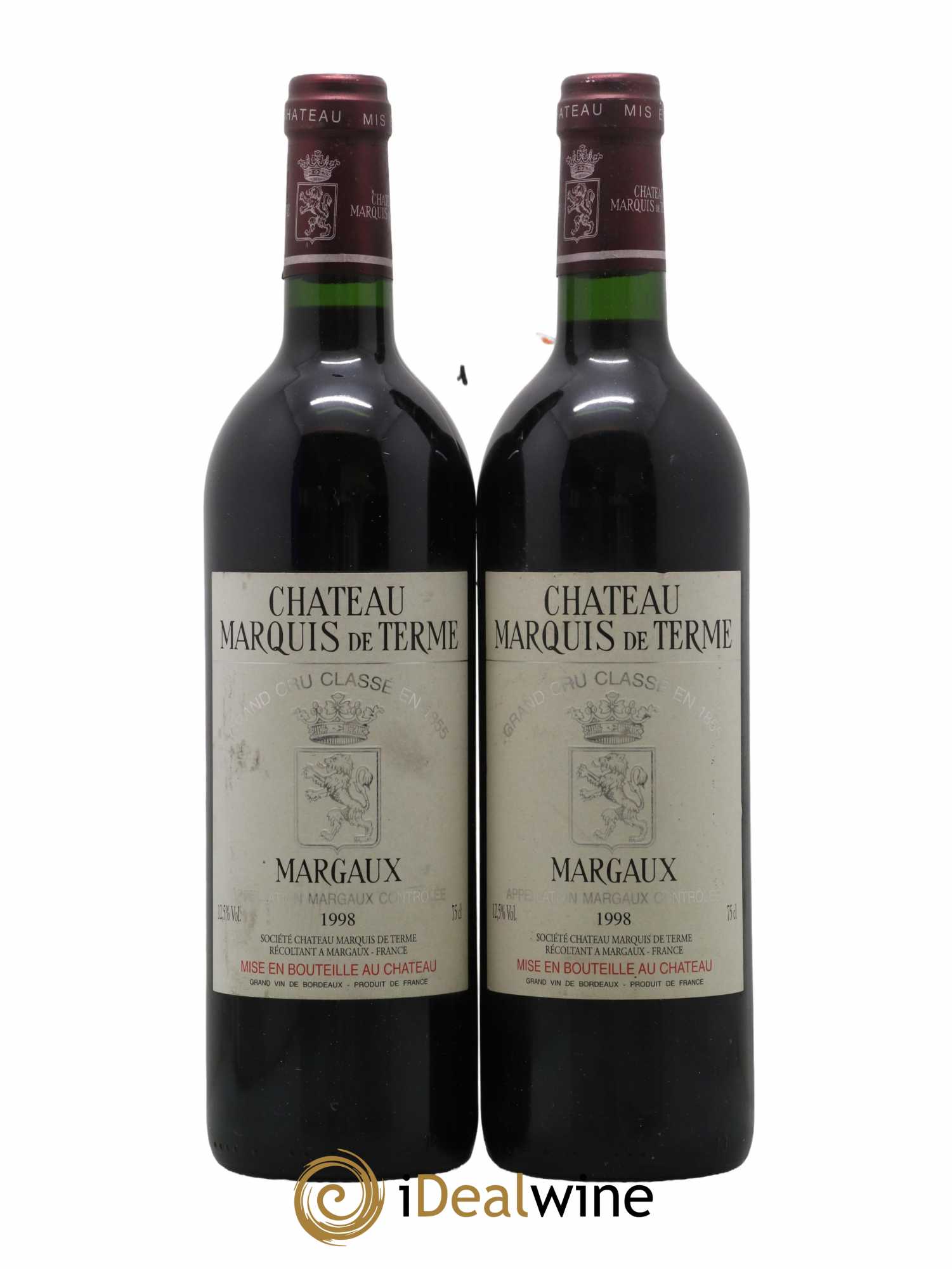 Château Marquis de Terme 4ème Grand Cru Classé 1998 - Lot de 2 bouteilles - 0