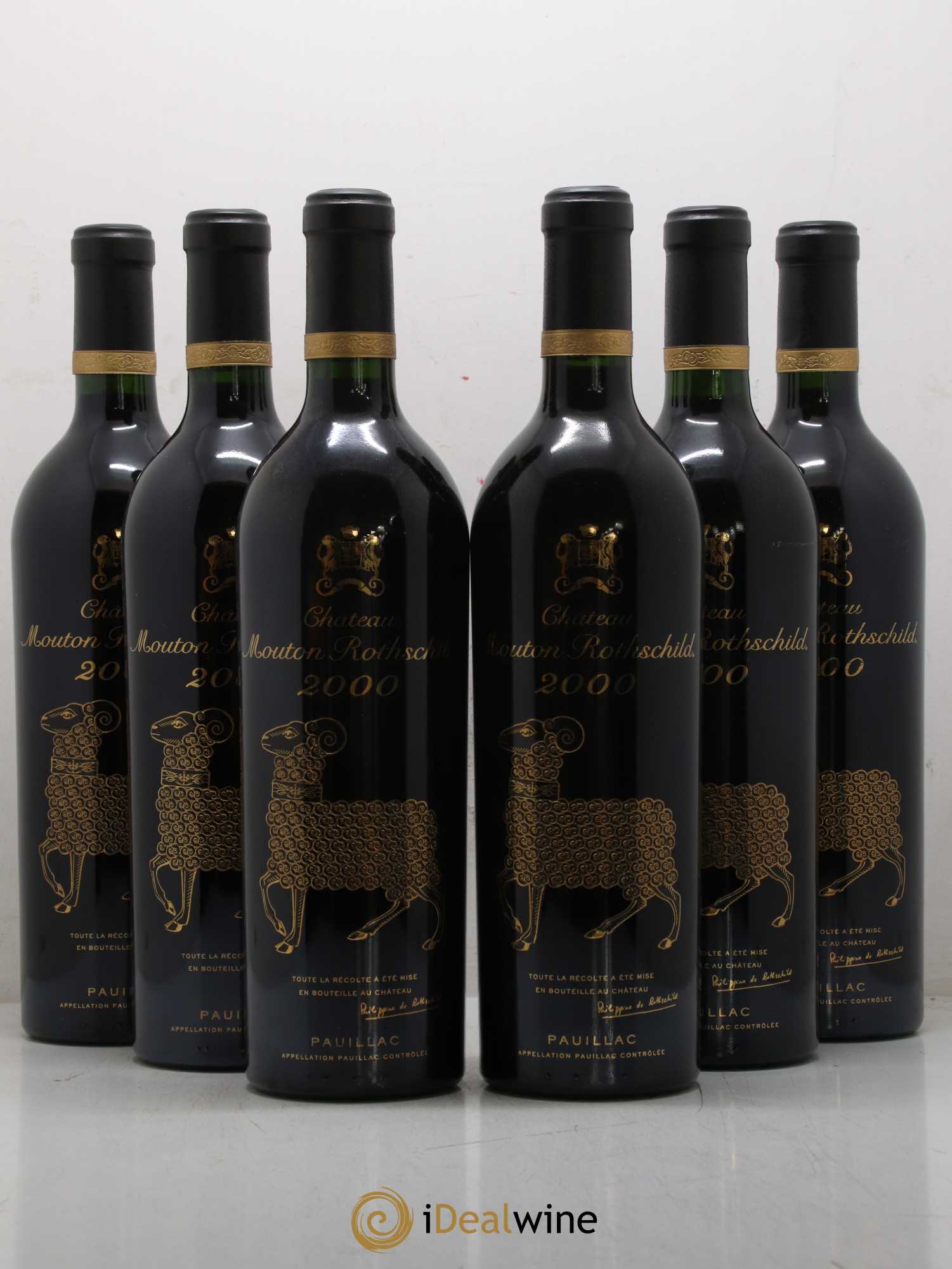Château Mouton Rothschild 1er Grand Cru Classé 2000 - Lot de 6 bouteilles - 0