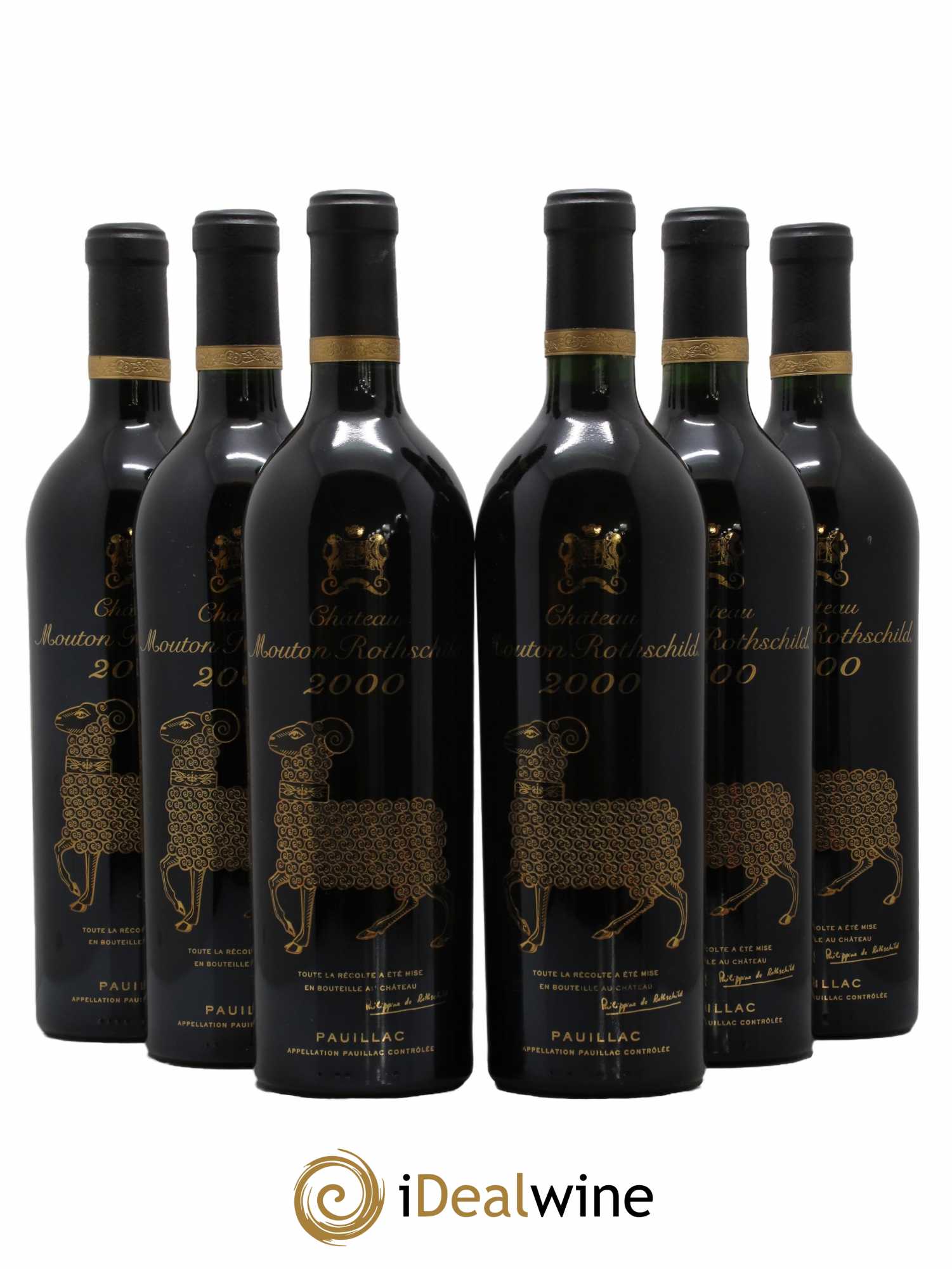 Château Mouton Rothschild 1er Grand Cru Classé 2000 - Lot de 6 bouteilles - 0
