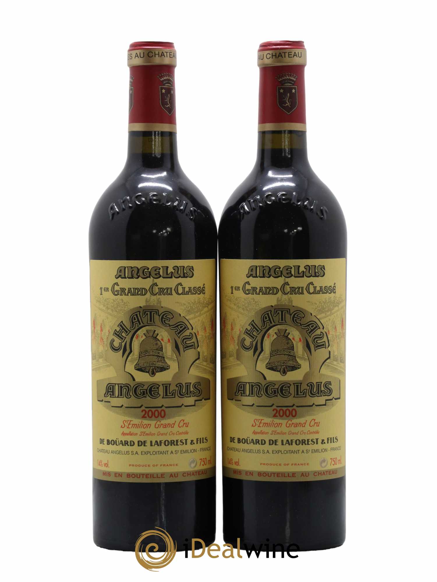 Château Angélus 1er Grand Cru Classé A 2000 - Lot de 2 bouteilles - 0
