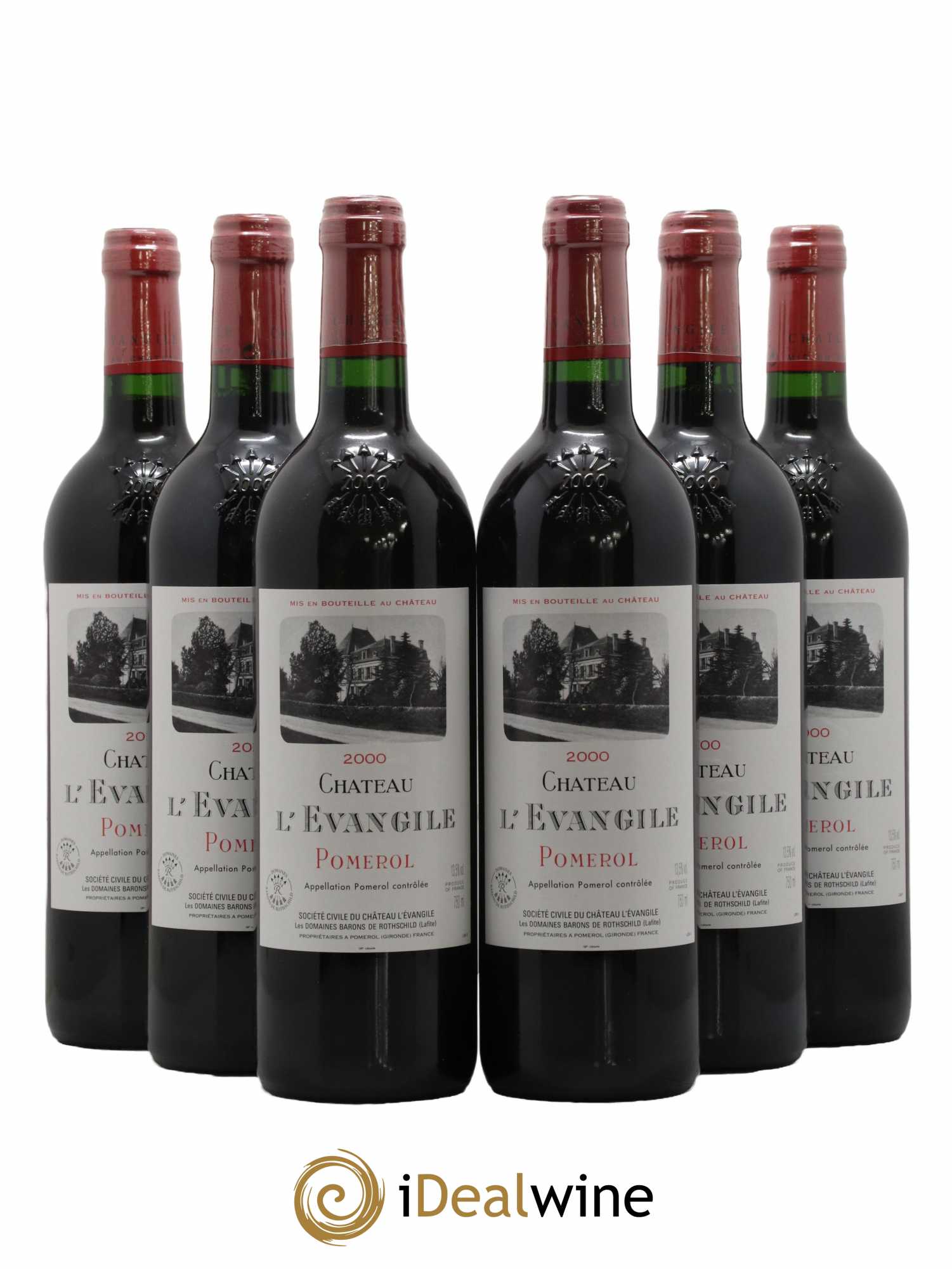 Château l' Évangile 2000 - Lot de 6 bouteilles - 0