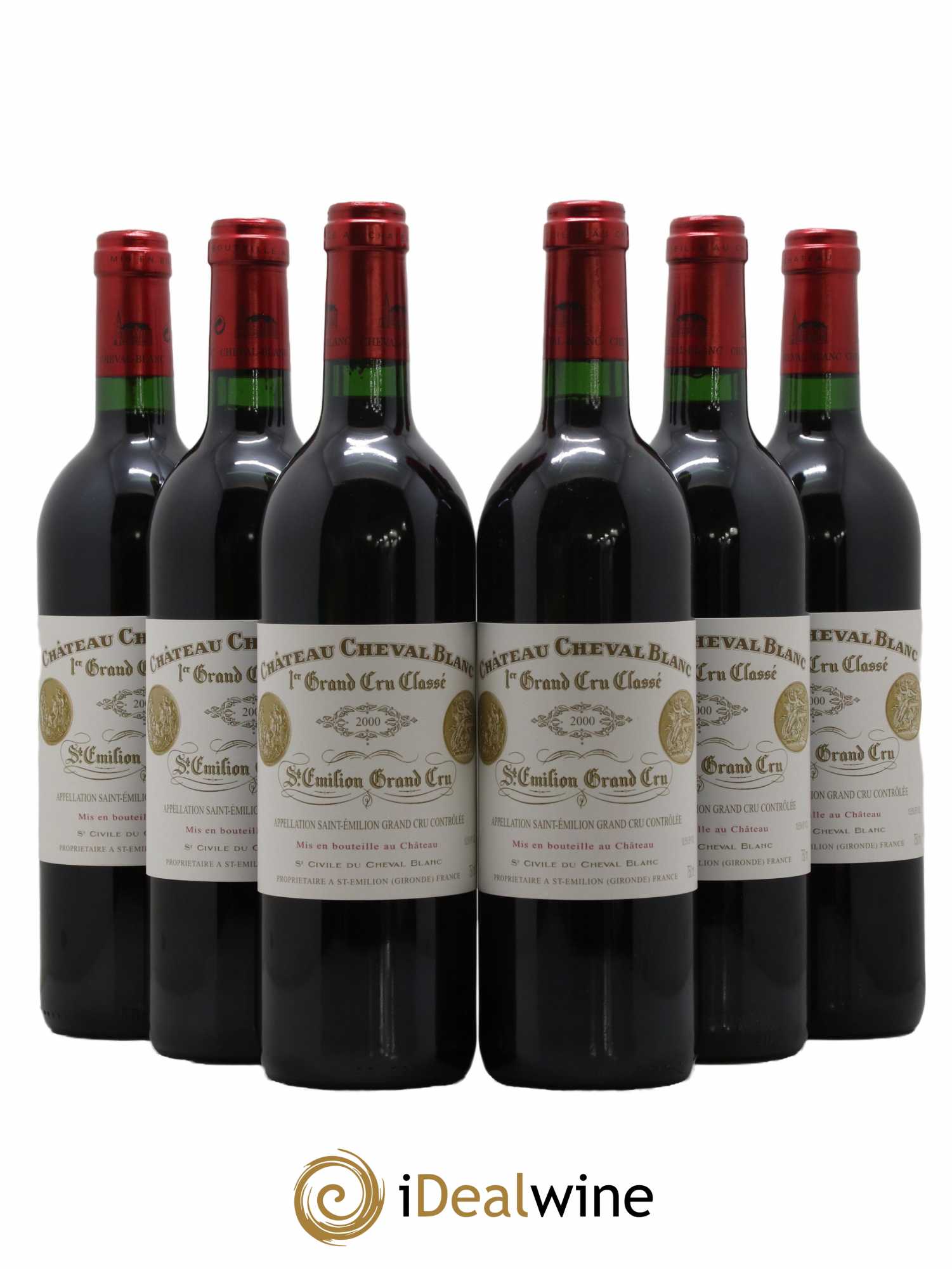 Château Cheval Blanc 1er Grand Cru Classé A 2000 - Lot de 6 bouteilles - 0