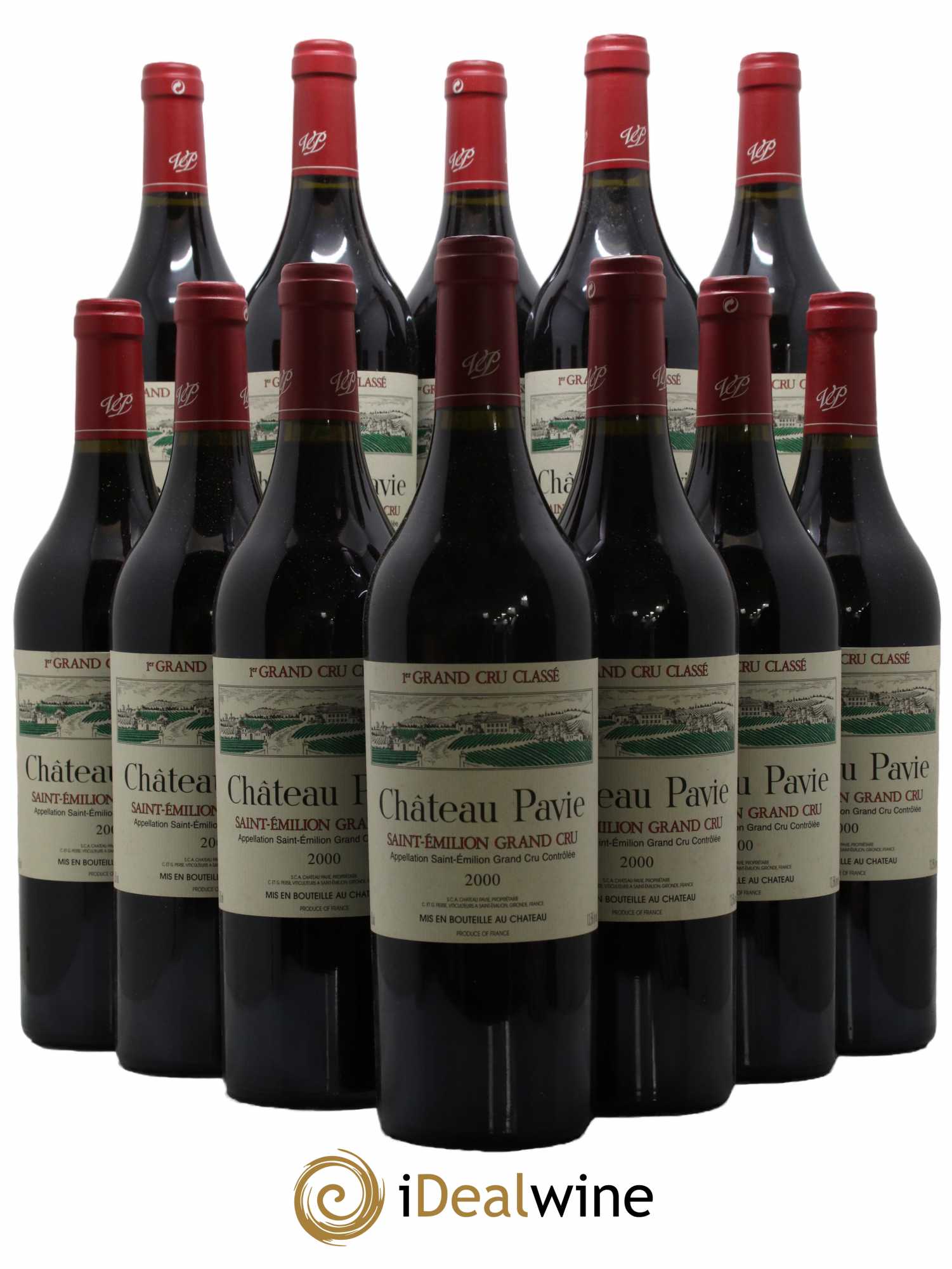 Château Pavie 1er Grand Cru Classé A 2000 - Lot de 12 bouteilles - 0