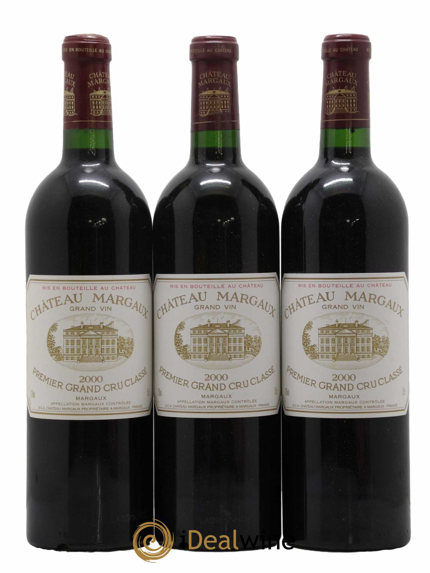 Château Margaux 1er Grand Cru Classé 2000 - Lot de 3 bouteilles - 0