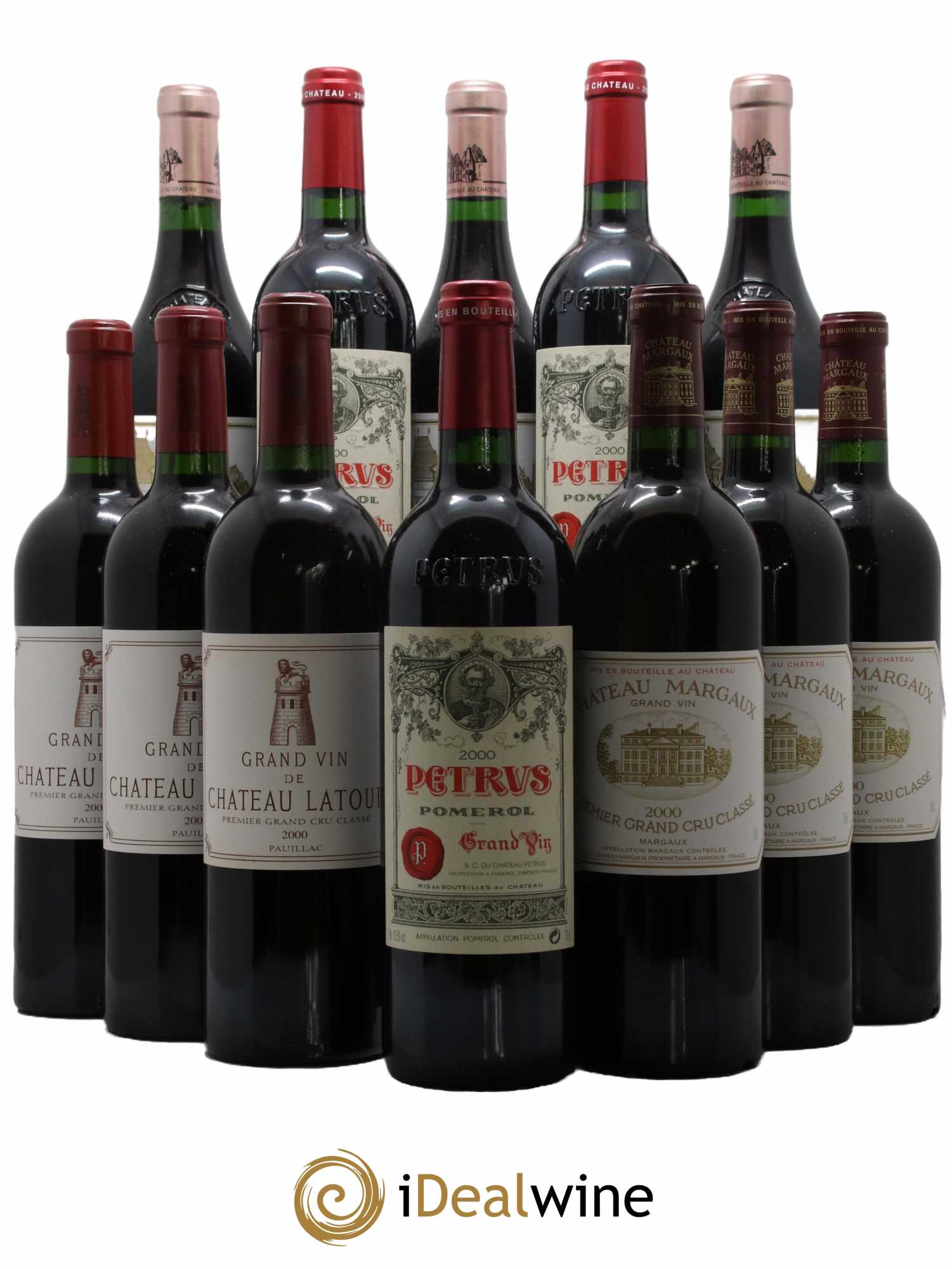 Caisse Primeurs Haut Brion, Latour, Petrus, Margaux 2000 - Lotto di 12 bottiglie - 0