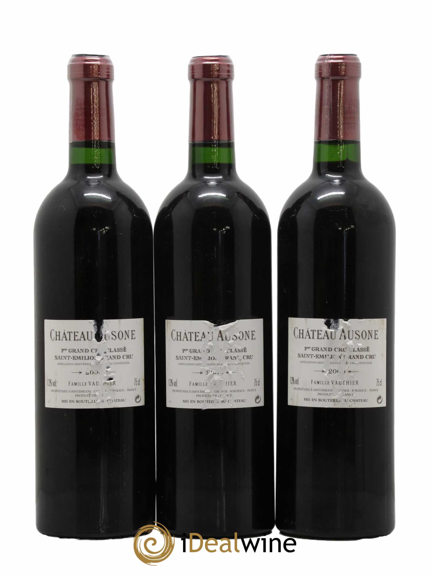 Château Ausone 1er Grand Cru Classé A 2000 - Lot de 3 bouteilles - 1