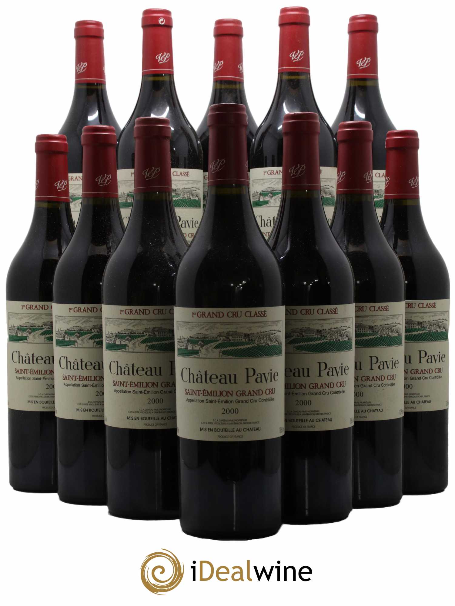 Château Pavie 1er Grand Cru Classé A 2000 - Lot de 12 bouteilles - 0