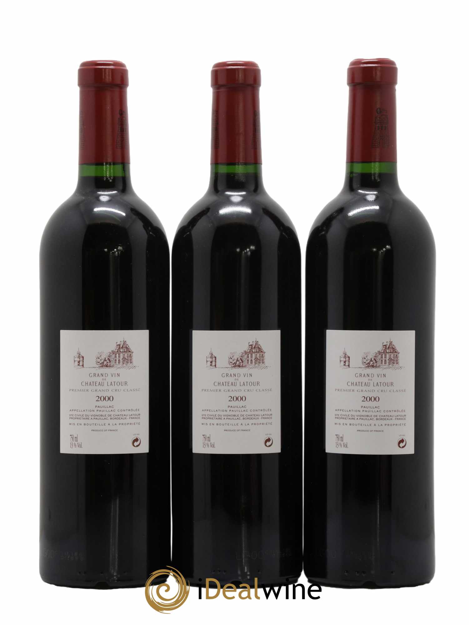Château Latour 1er Grand Cru Classé 2000 - Lot de 3 bouteilles - 1