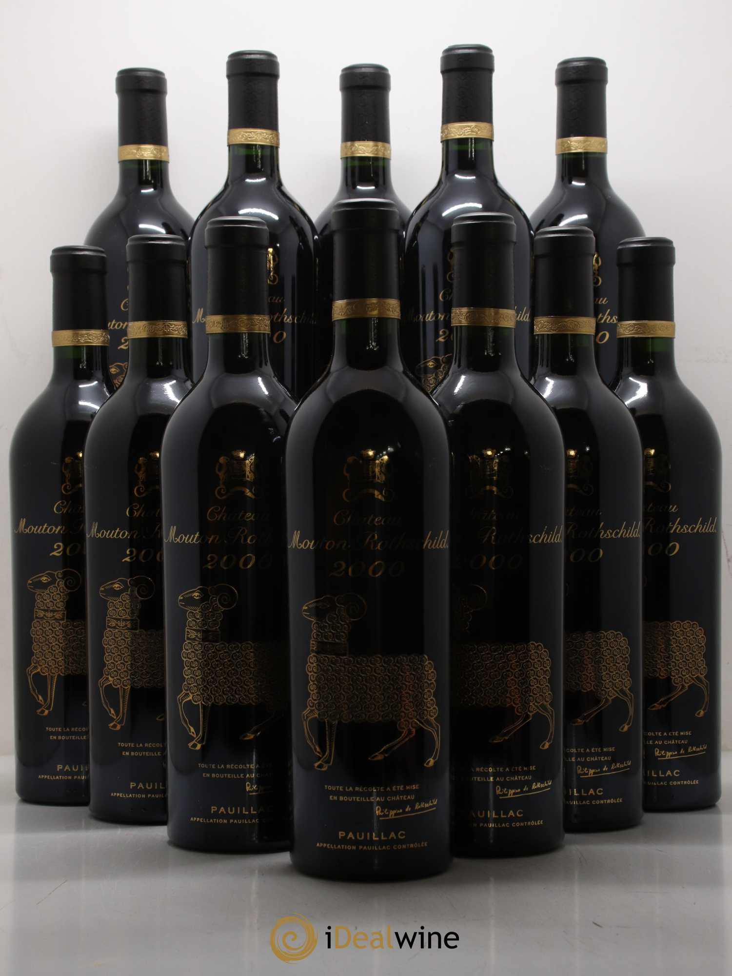 Château Mouton Rothschild 1er Grand Cru Classé 2000 - Lot de 12 bouteilles - 0