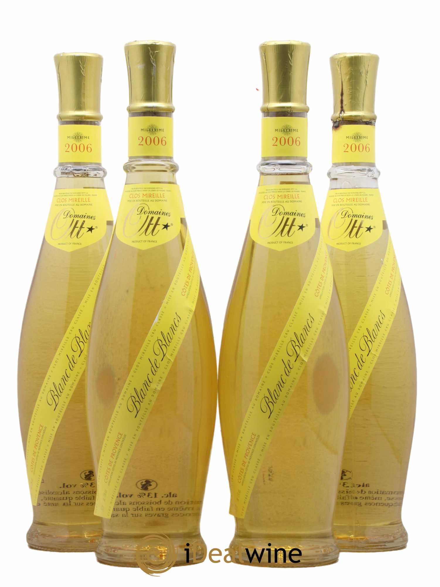 Côtes de Provence Domaines Ott Clos Mireille Blanc de Blancs 2006 - Lot de 4 bouteilles - 0