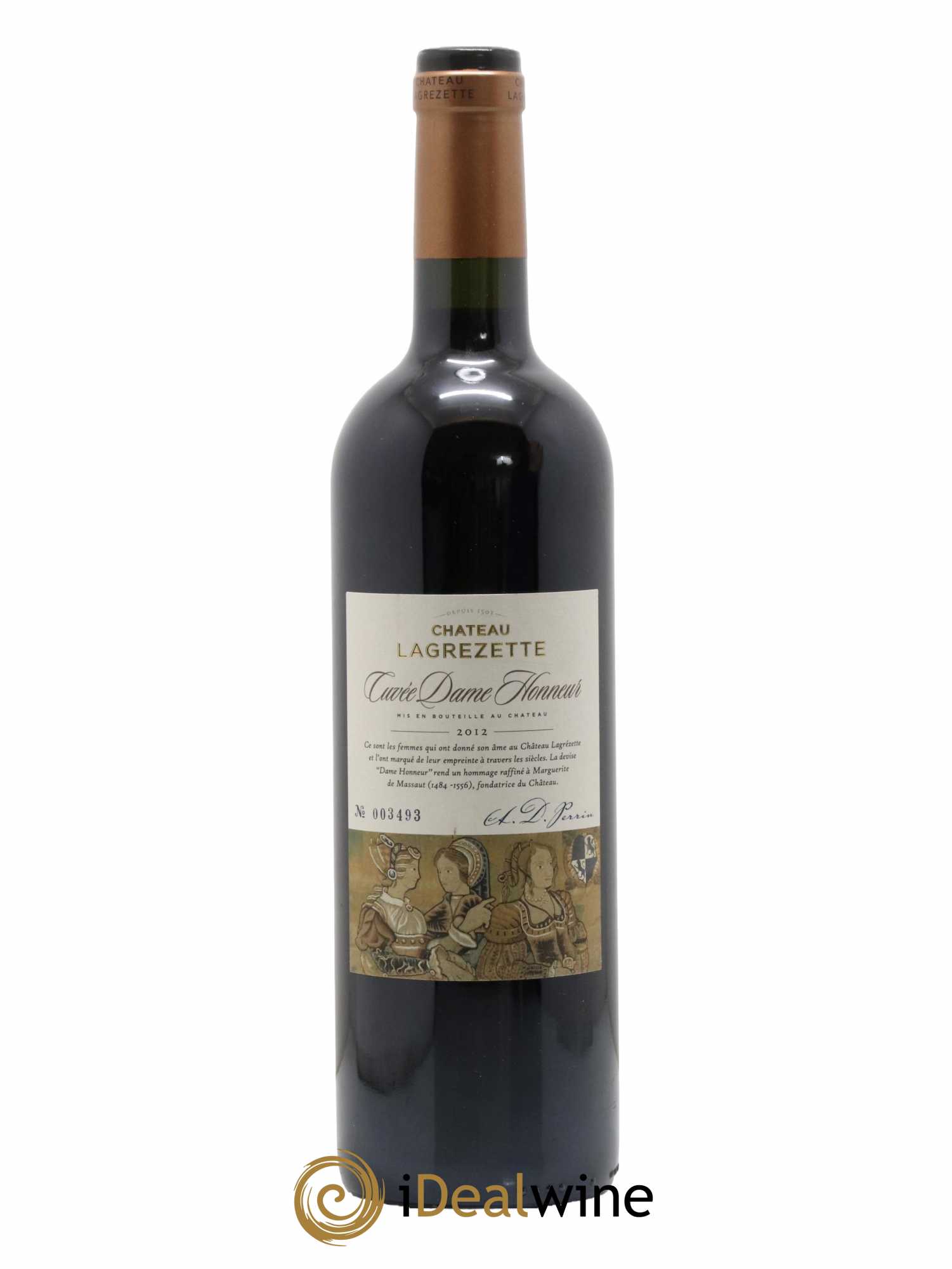 Cahors Château Lagrezette Cuvée Dame Honneur Alain Dominique Perrin 2012 - Lot of 1 bottle - 0