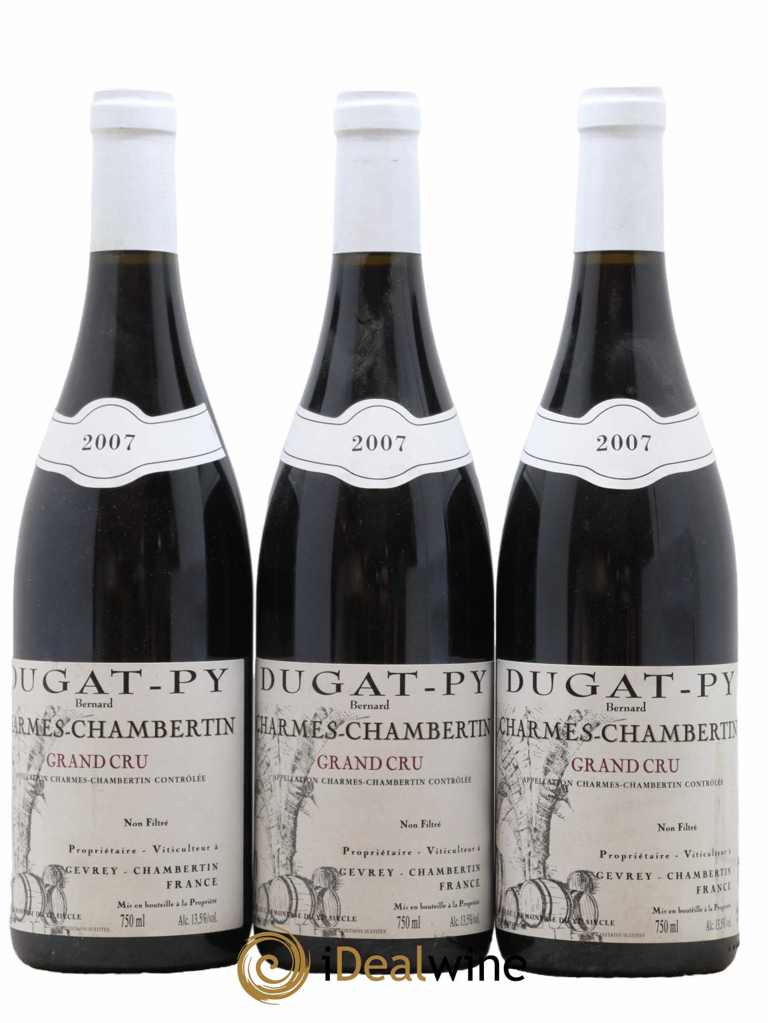 Charmes-Chambertin Grand Cru Dugat-Py 2007 - Lot de 3 bouteilles - 0