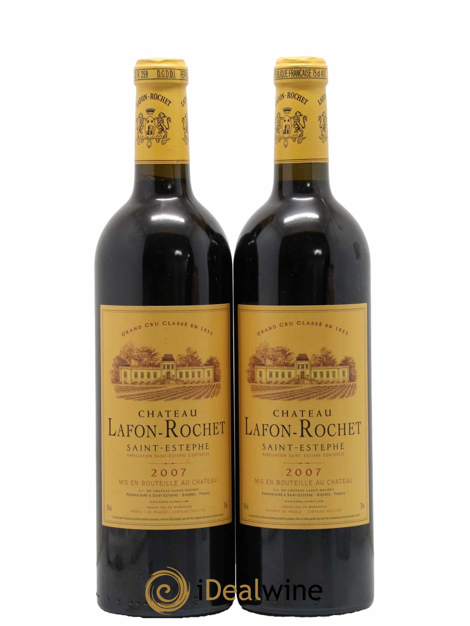 Château Lafon Rochet 4ème Grand Cru Classé 2007 - Lot de 2 bouteilles - 0