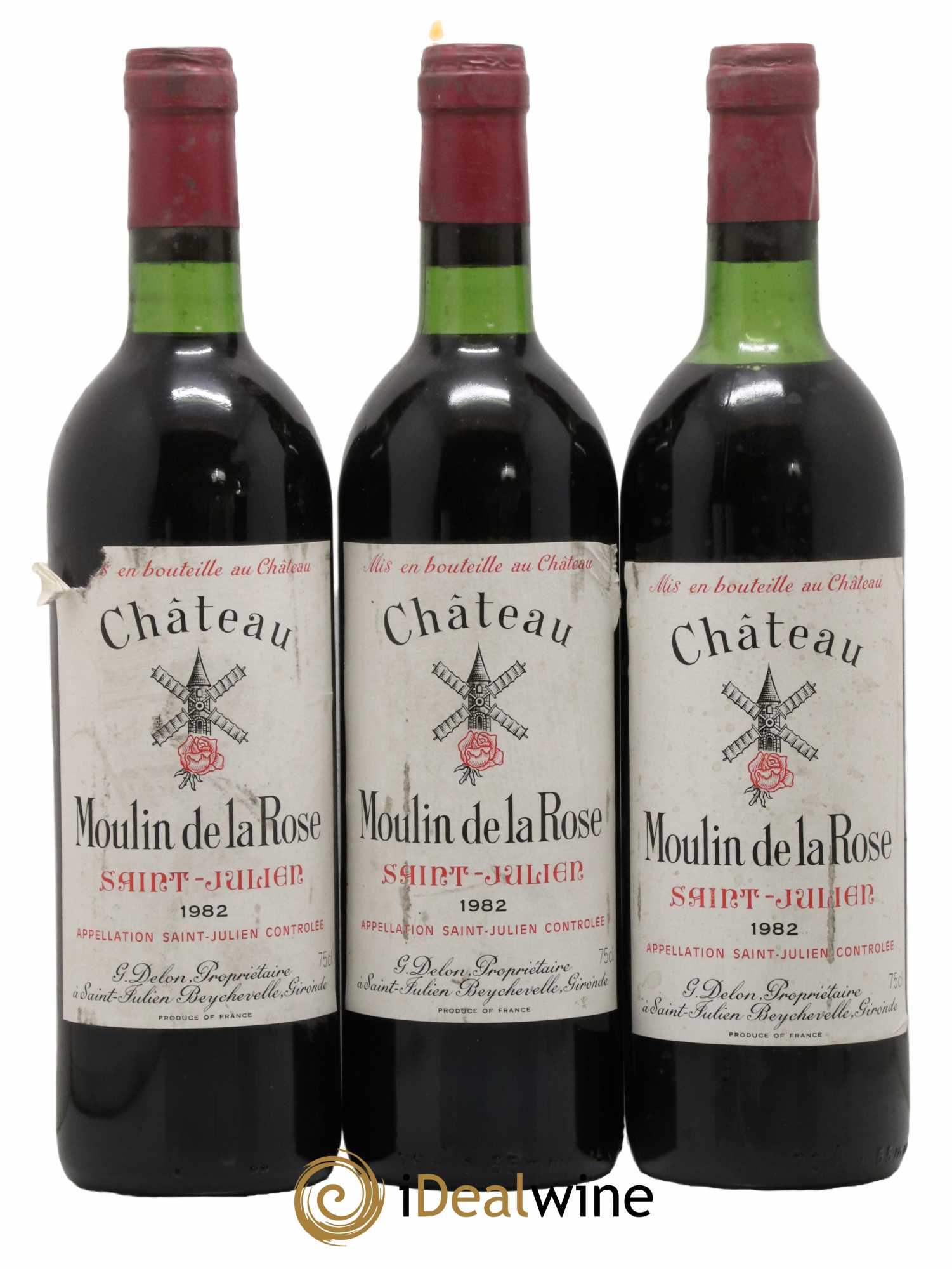 Château Moulin de la Rose Cru Bourgeois 1982 - Lot de 3 bouteilles - 0