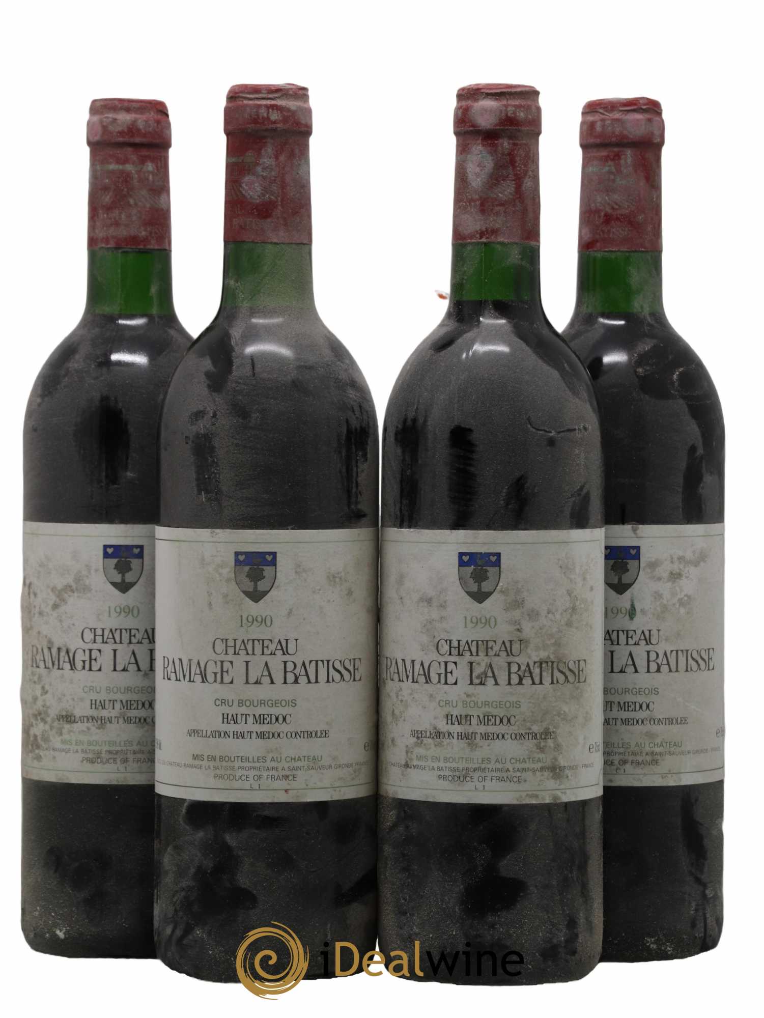 Château Ramage la Bâtisse Cru Bourgeois 1990 - Lotto di 4 bottiglie - 0